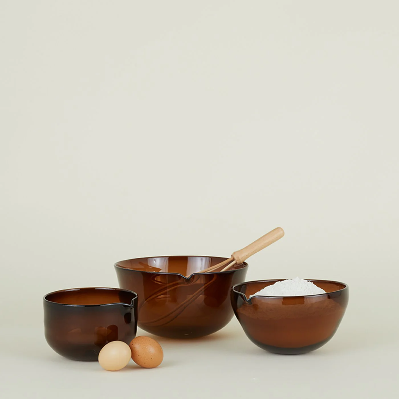 Blown Glass Mixing Bowls - Espresso - Image 3
