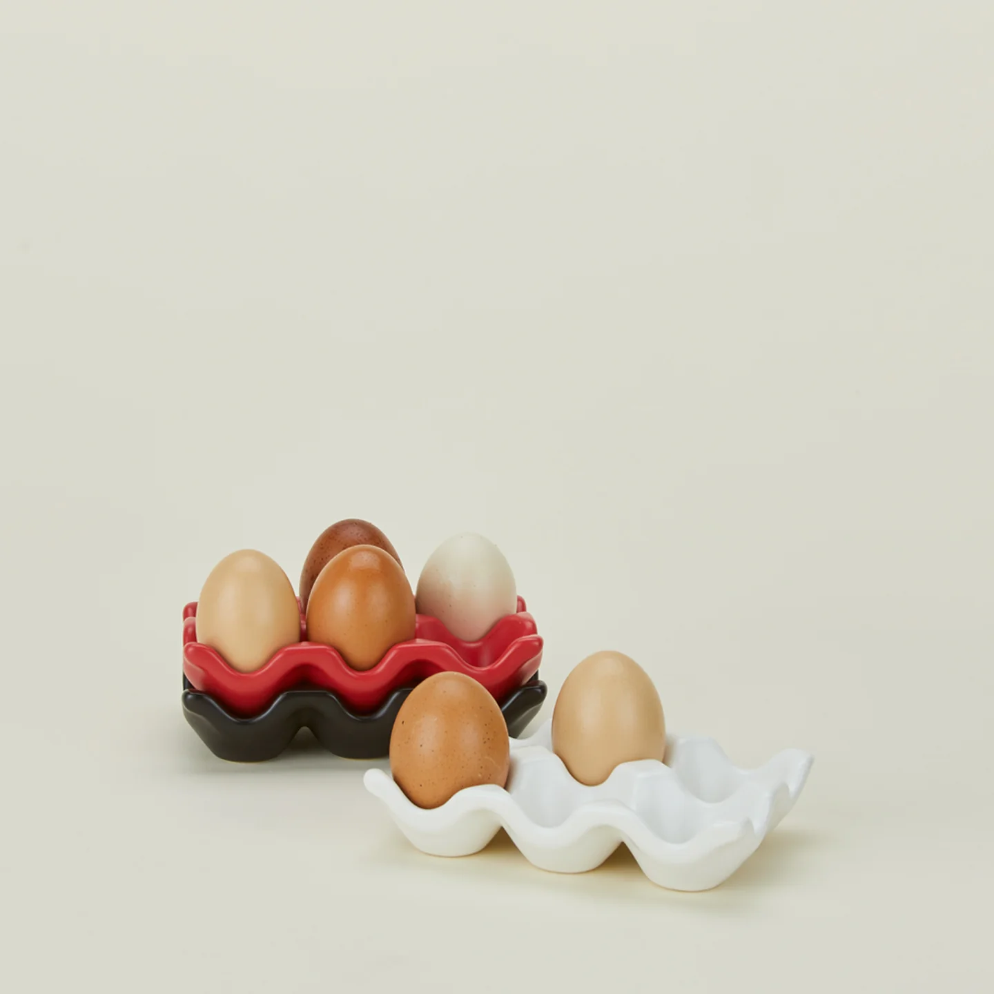 Ceramic Half Dozen Egg Holder - Black - Image 6