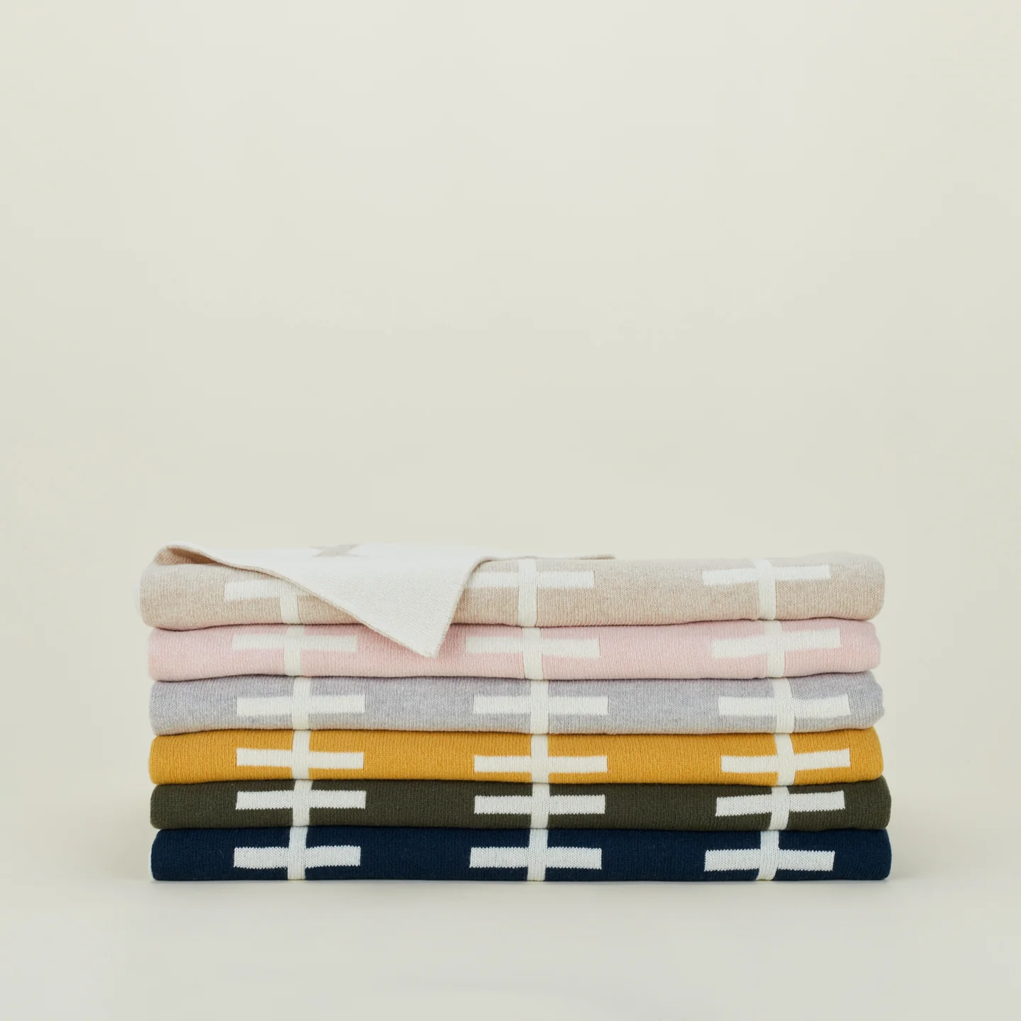 Cross Knit Throw - Mustard - Image 3