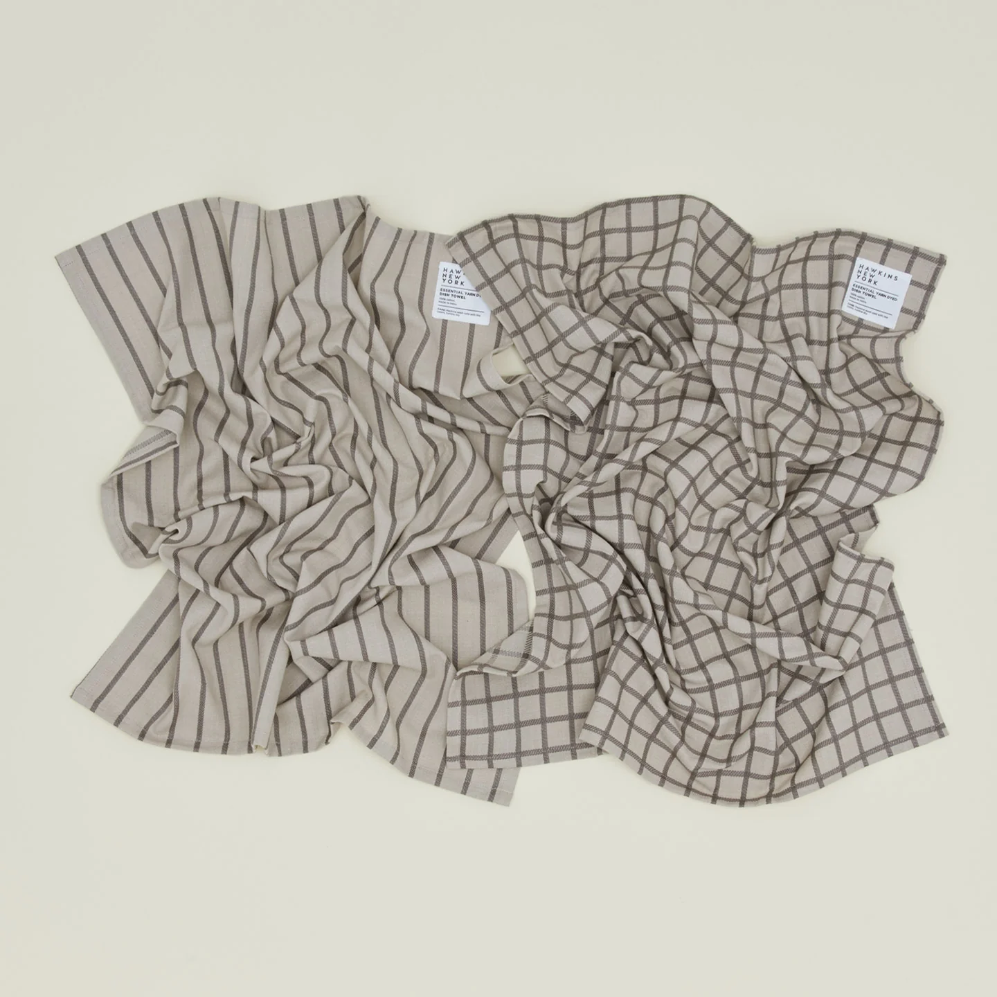 Essential Yarn Dyed Dish Towel, Set of 2 - Light Grey/Dark Grey
