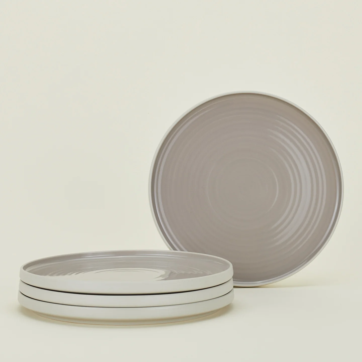 Essential Dinner Plate, Set of 4 - Light Grey