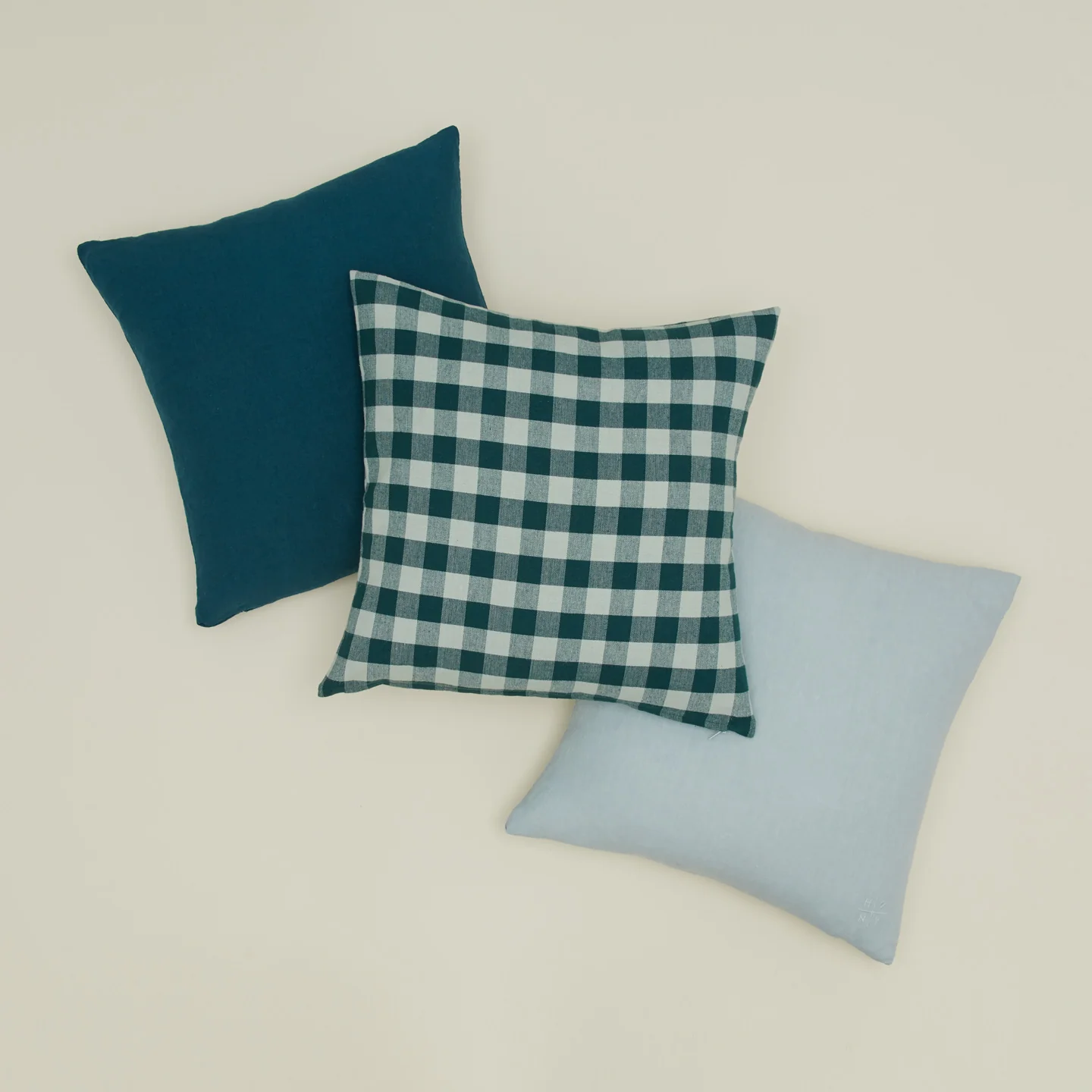 Essential Gingham 18x18 Pillow - Sky/Peacock - Image 3