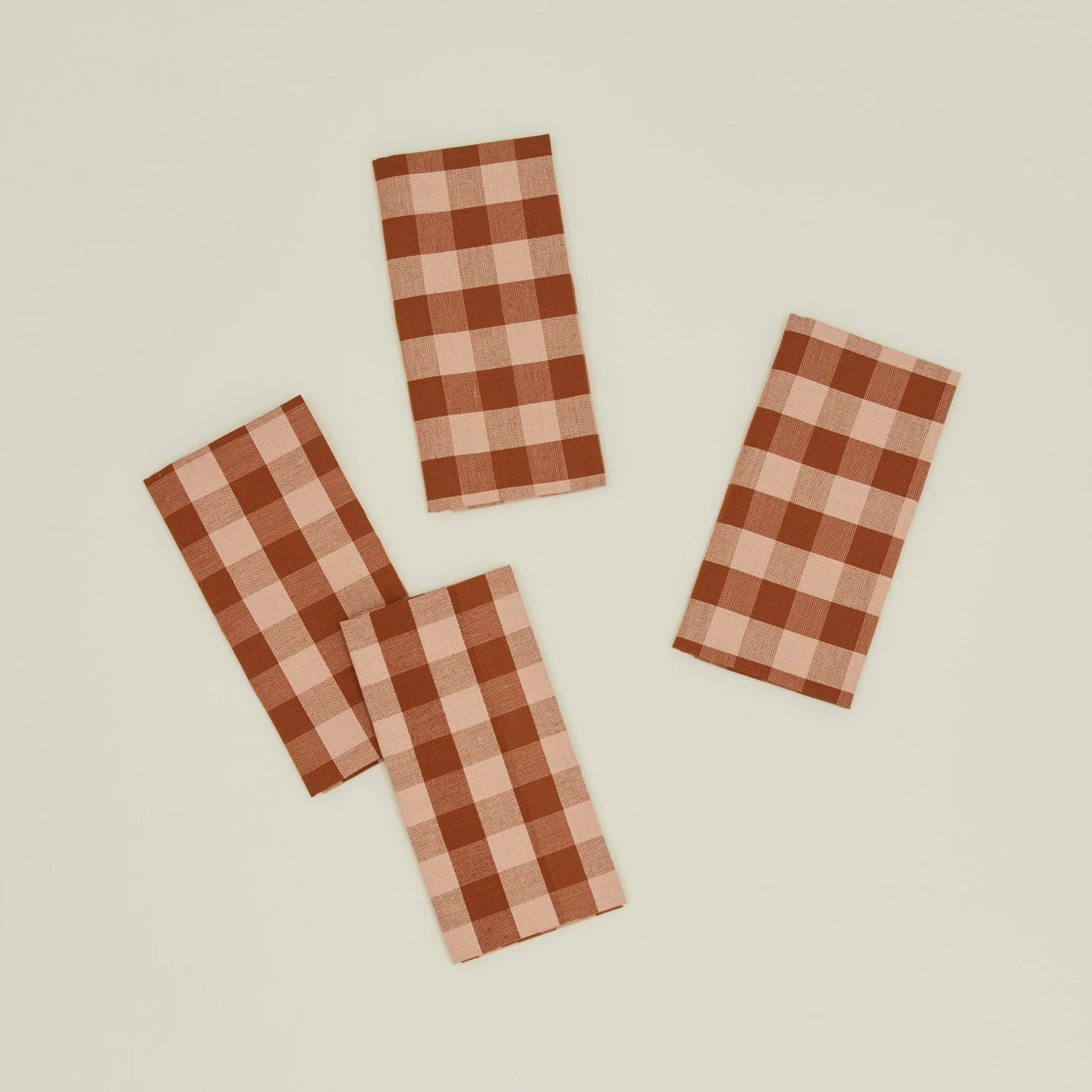 Essential Gingham Dinner Napkin, Set of 4 - Blush/Terracotta
