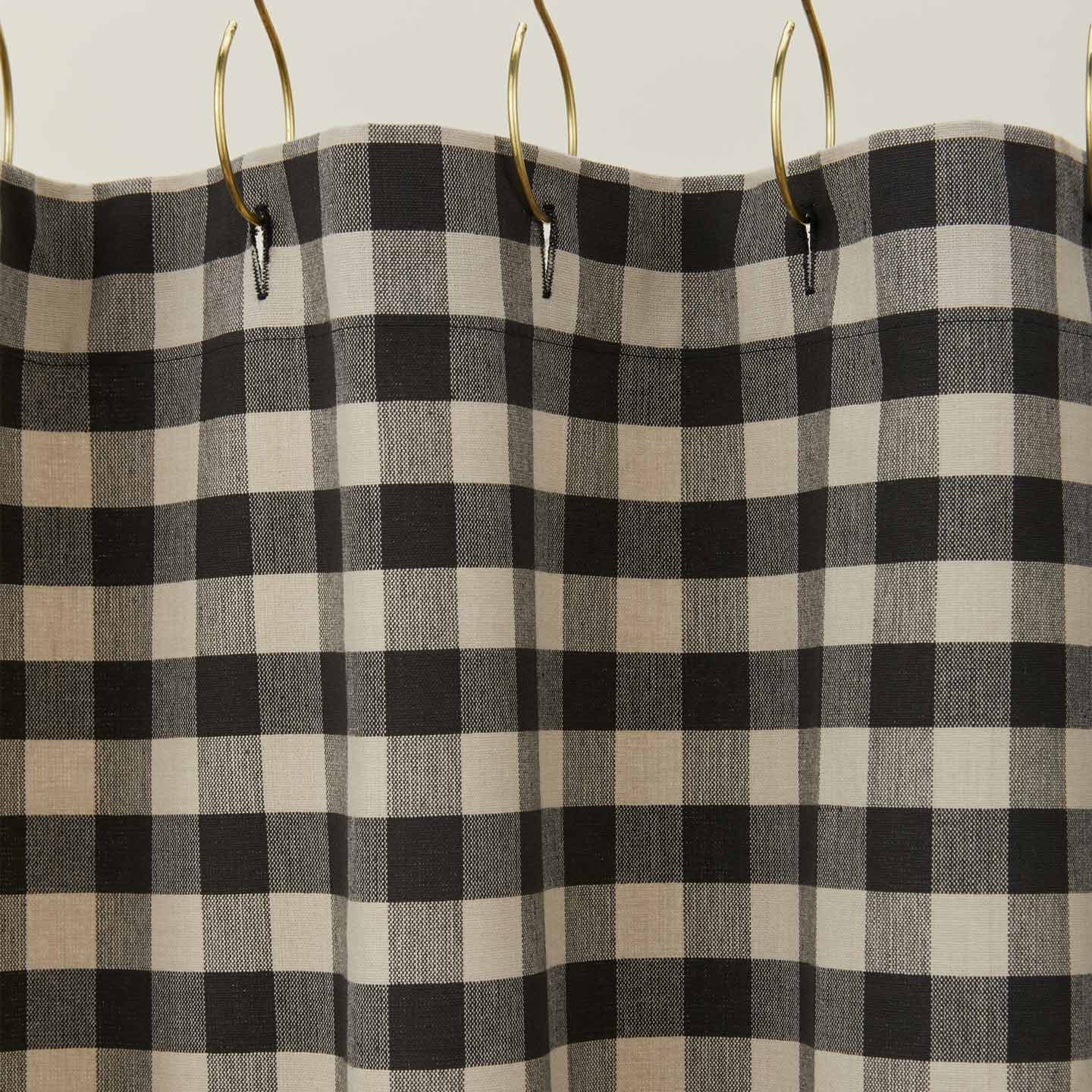 Essential Gingham Shower Curtain - Light Grey/Black