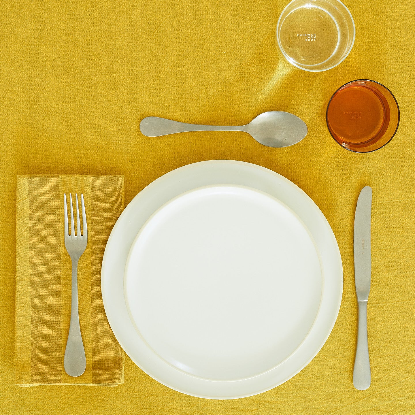 Essential Striped Dinner Napkin, Set of 4 - Mustard/Bronze - Image 3