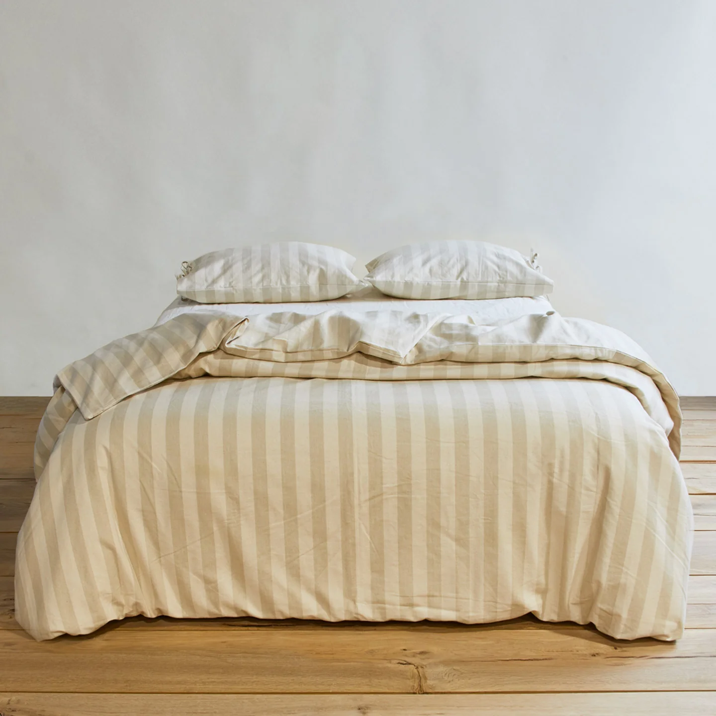 Essential Striped Pillowcases, Set of 2 - Ivory/Flax - Image 4