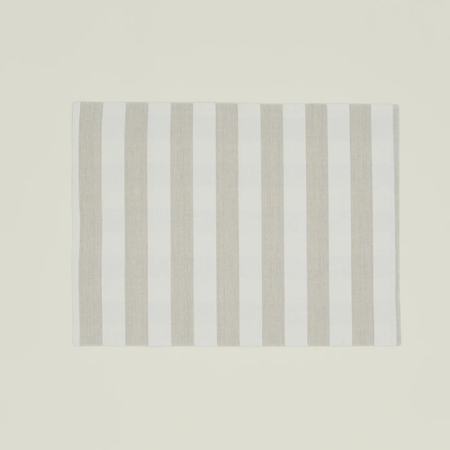 Essential Striped Placemat, Set of 4 - Ivory/Flax