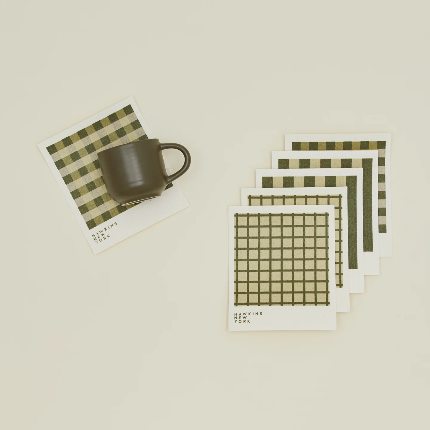 Essential Swedish Dishcloth, Set of 6 - Sage/Olive - Image 2