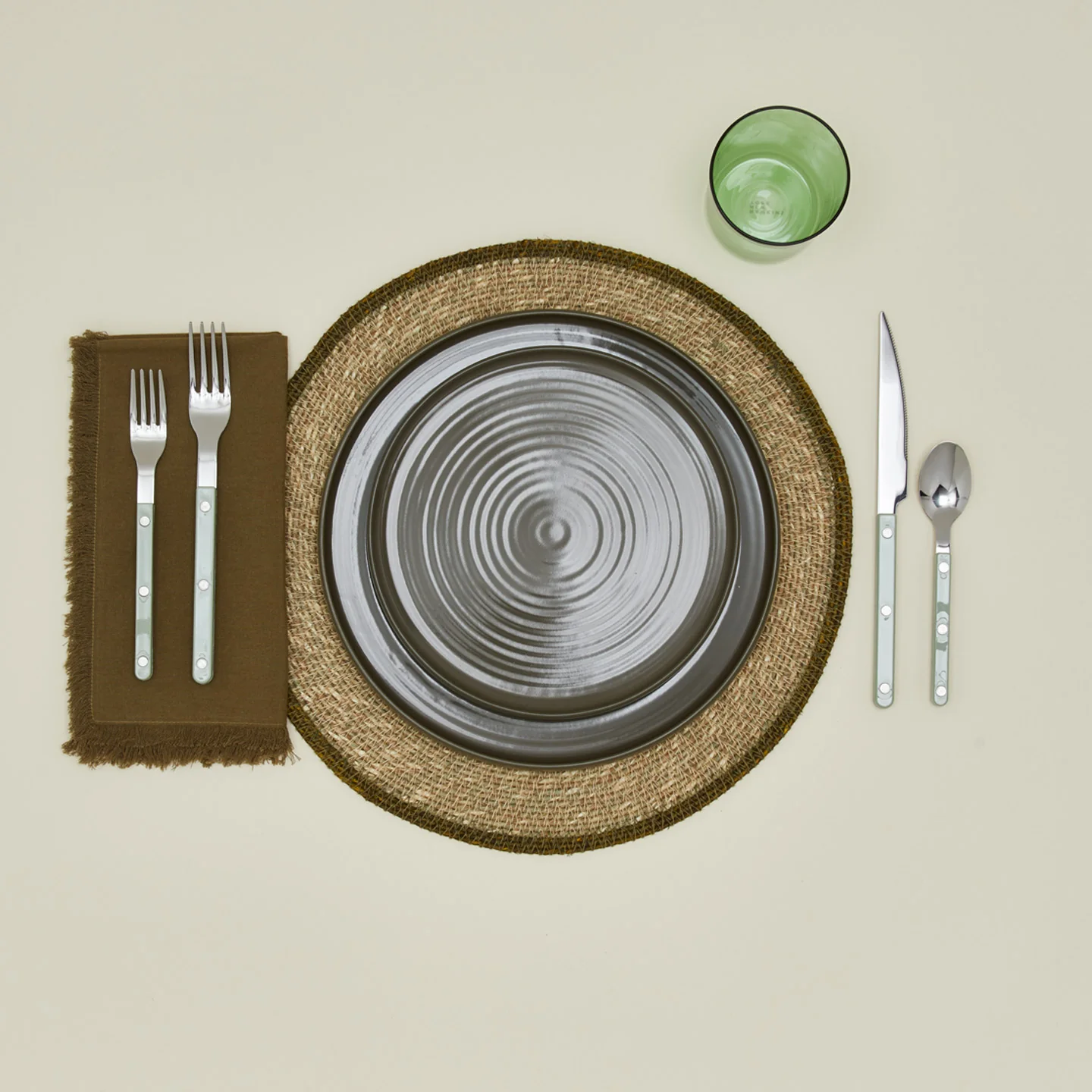 Essential Woven Placemat, Set of 4 - Olive - Image 2