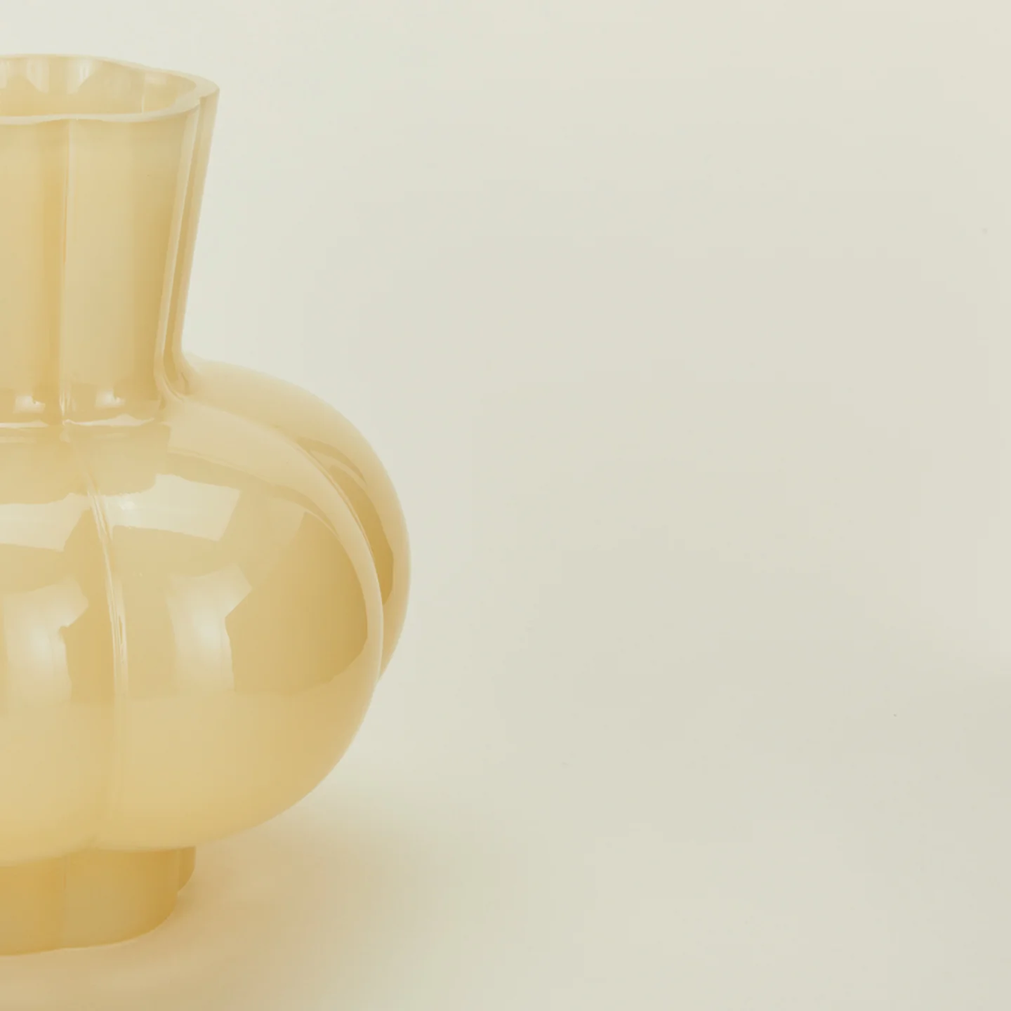 Glass Pleated Vase - Opaque Yellow - Image 4