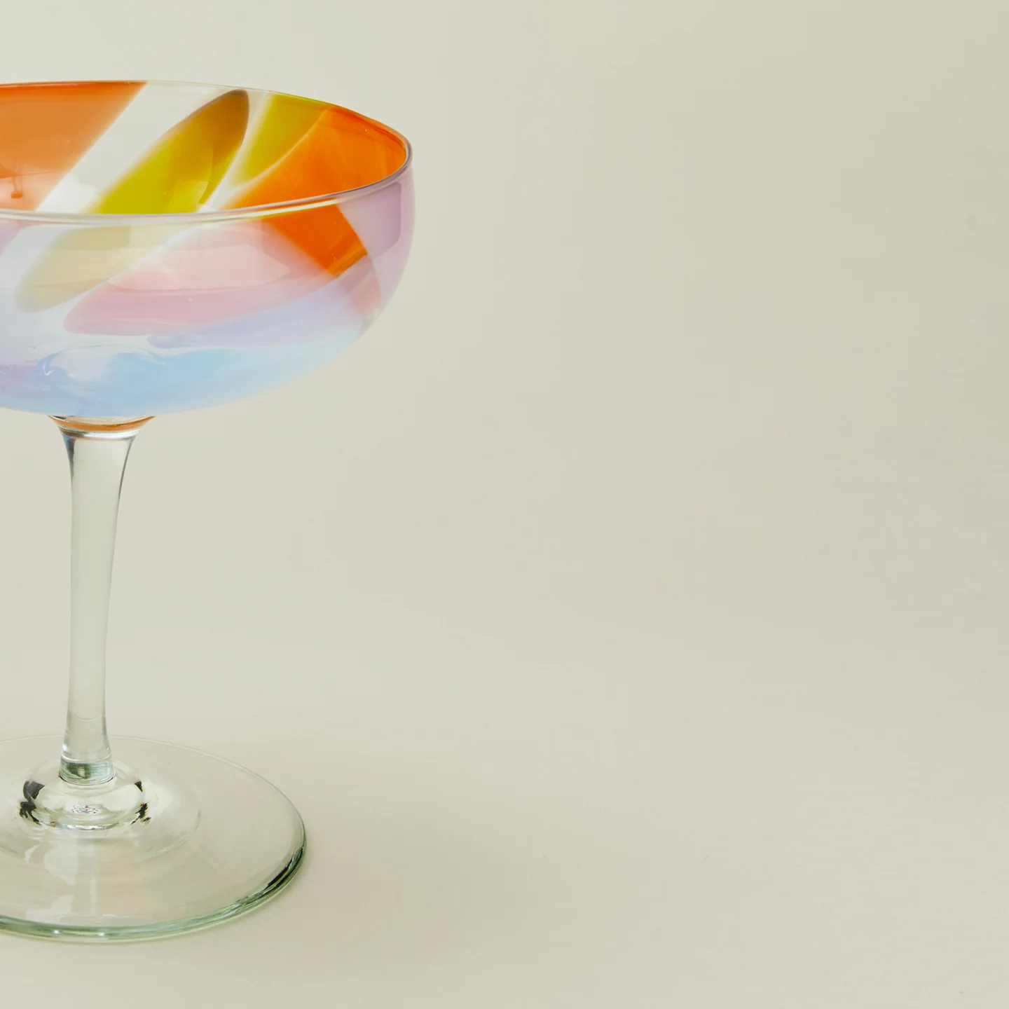 Hand Blown Coupe, Set of 2 - Multicolor - Image 3