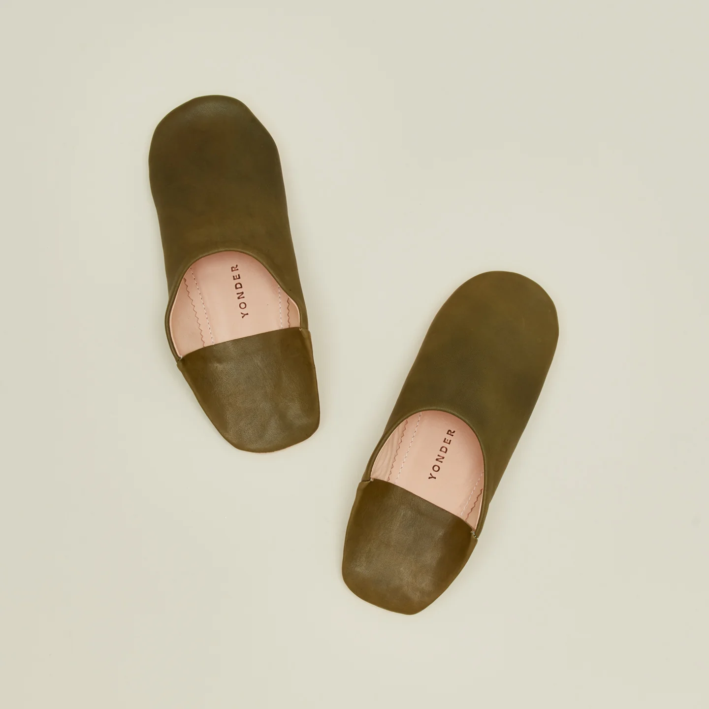Handmade Leather Slippers - Olive - Image 2