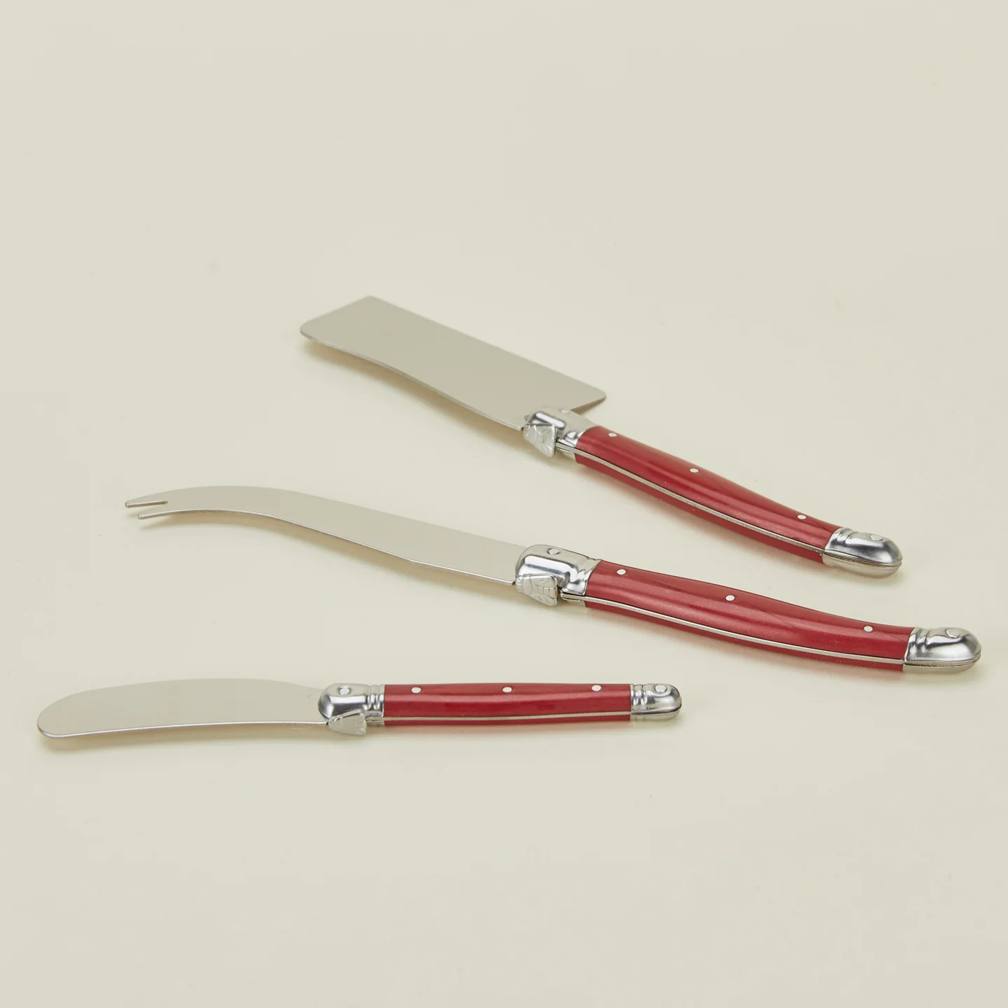 Jean Dubost Cheese Knives, Set of 3 - Red - Image 3