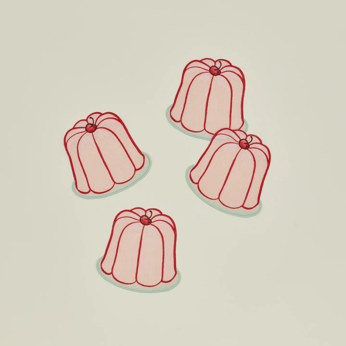 Jello Mold Cocktail Napkins, Set of 4