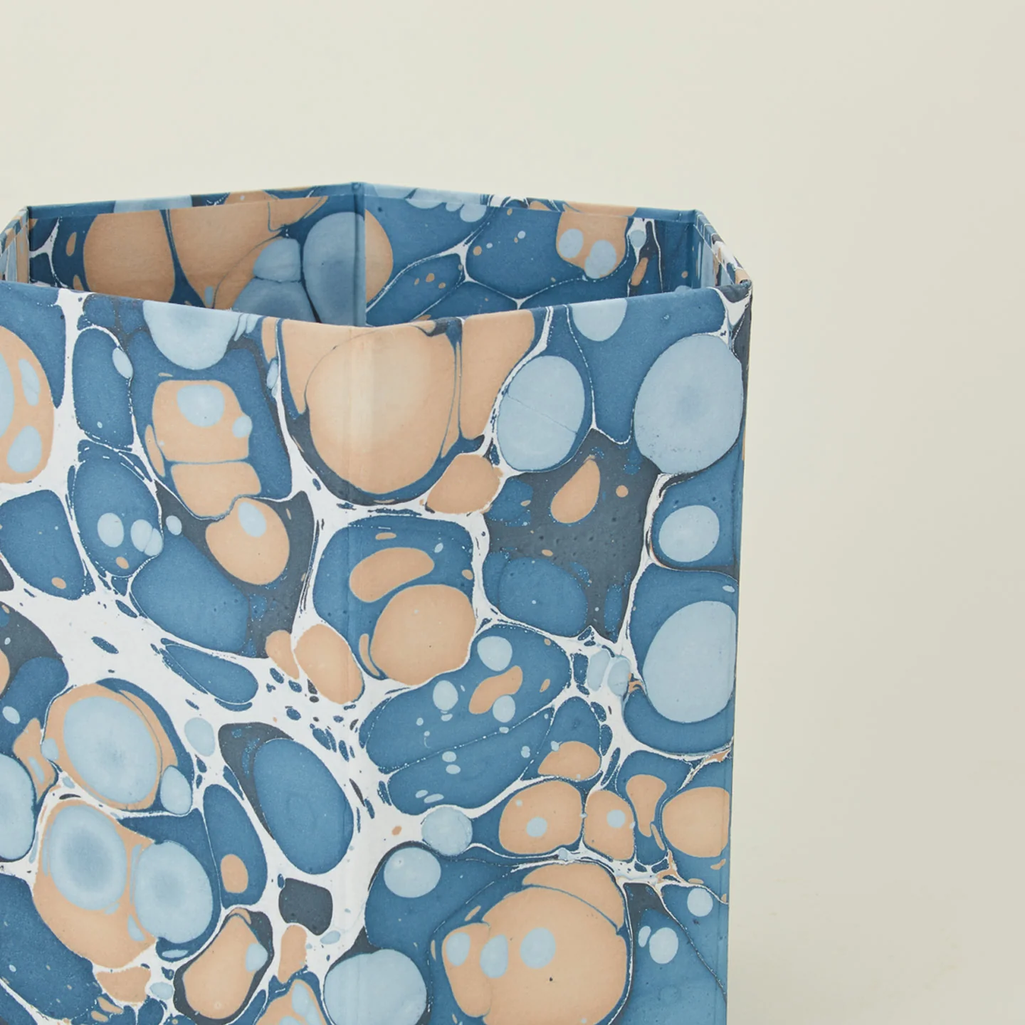 Marbleized Hexagon Wastebasket - Cool Marble - Image 4