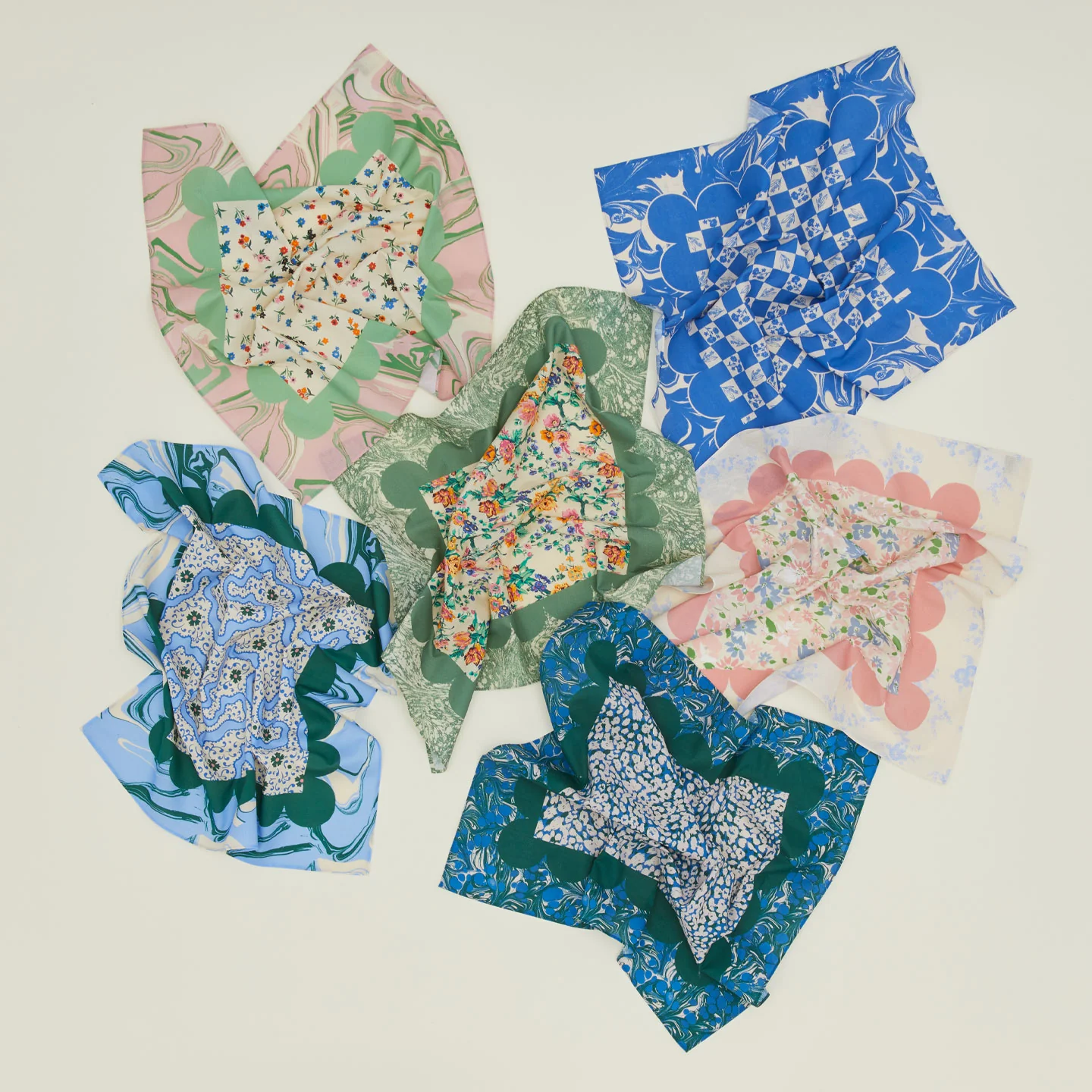 Mixed Floral Napkin, Set of 2 - Cornflower - Image 4
