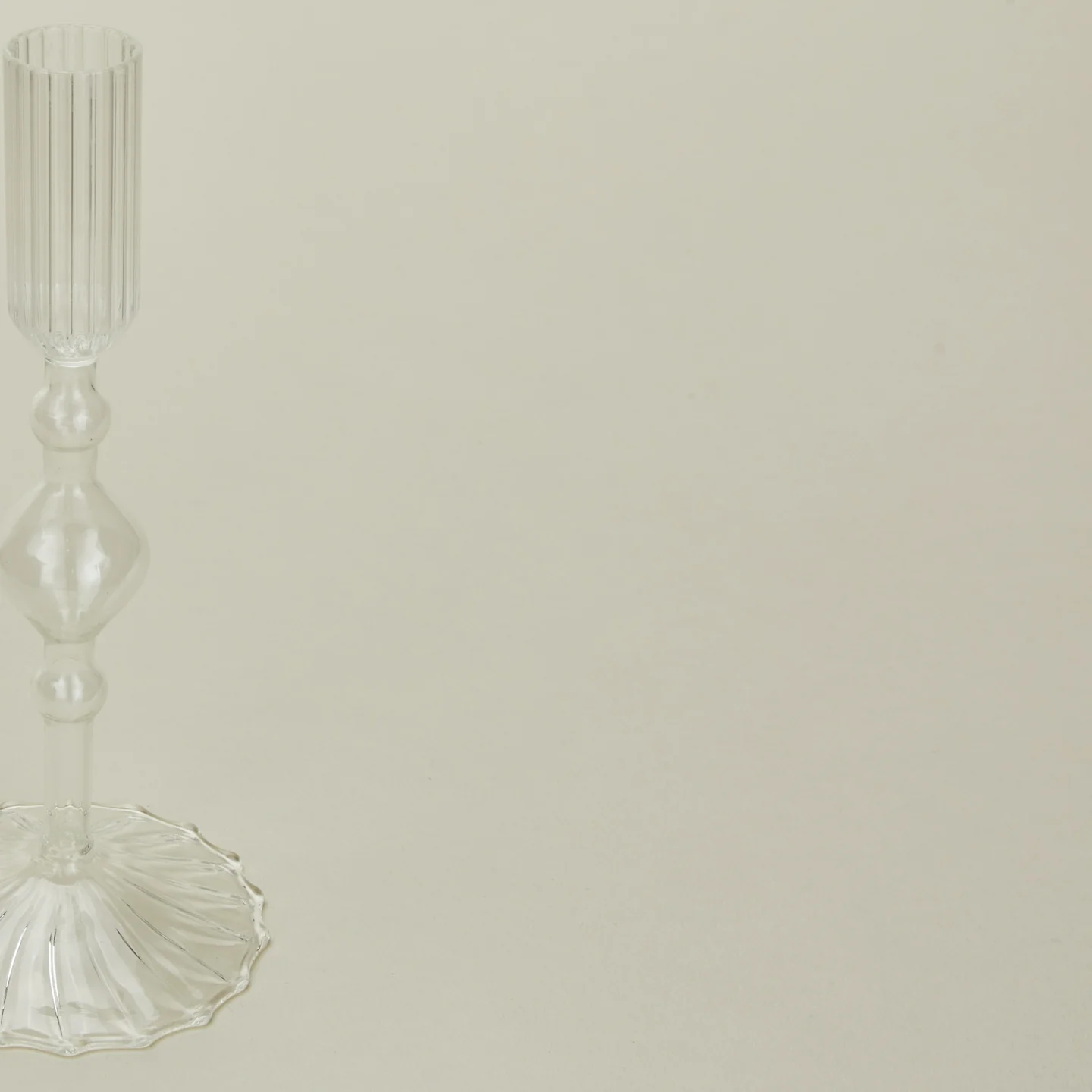 Pleated Candle Holder, Set of 2 - Clear - Image 3