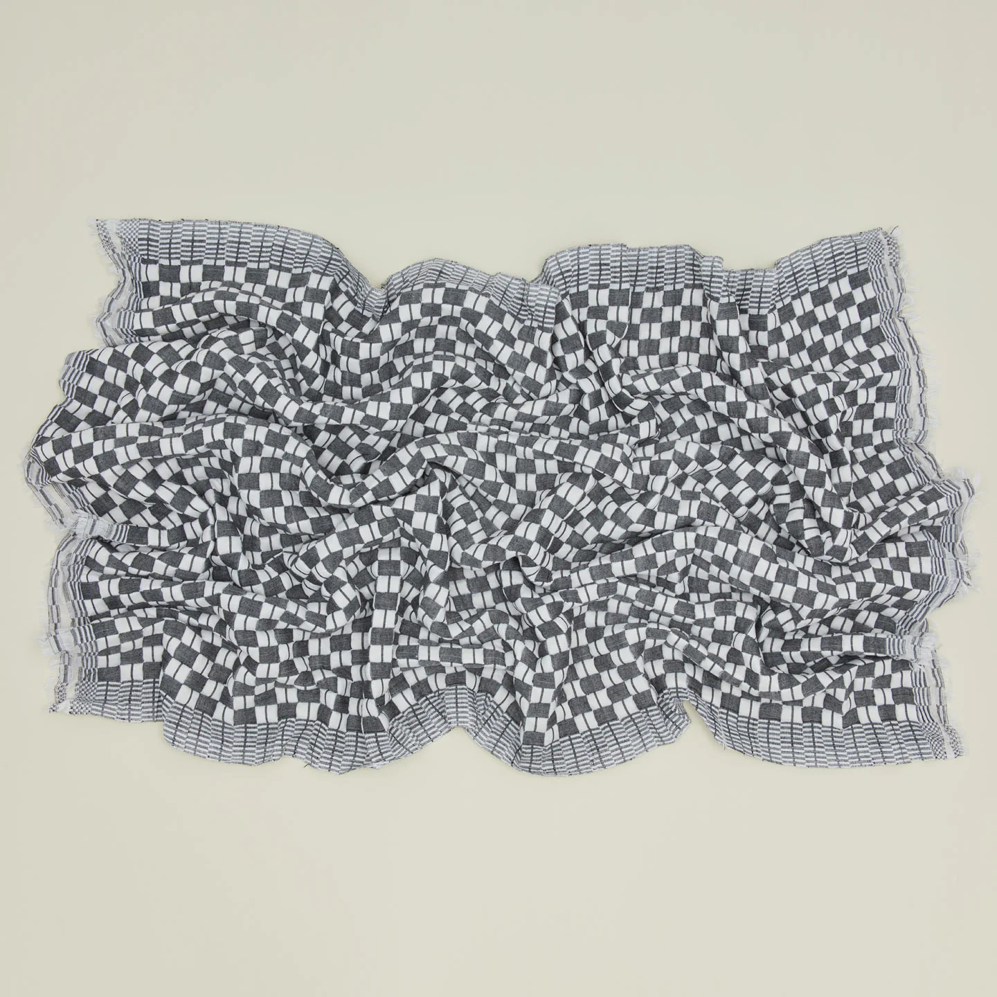 Quilted Checkered Throw - Black/White Checkered - Image 2