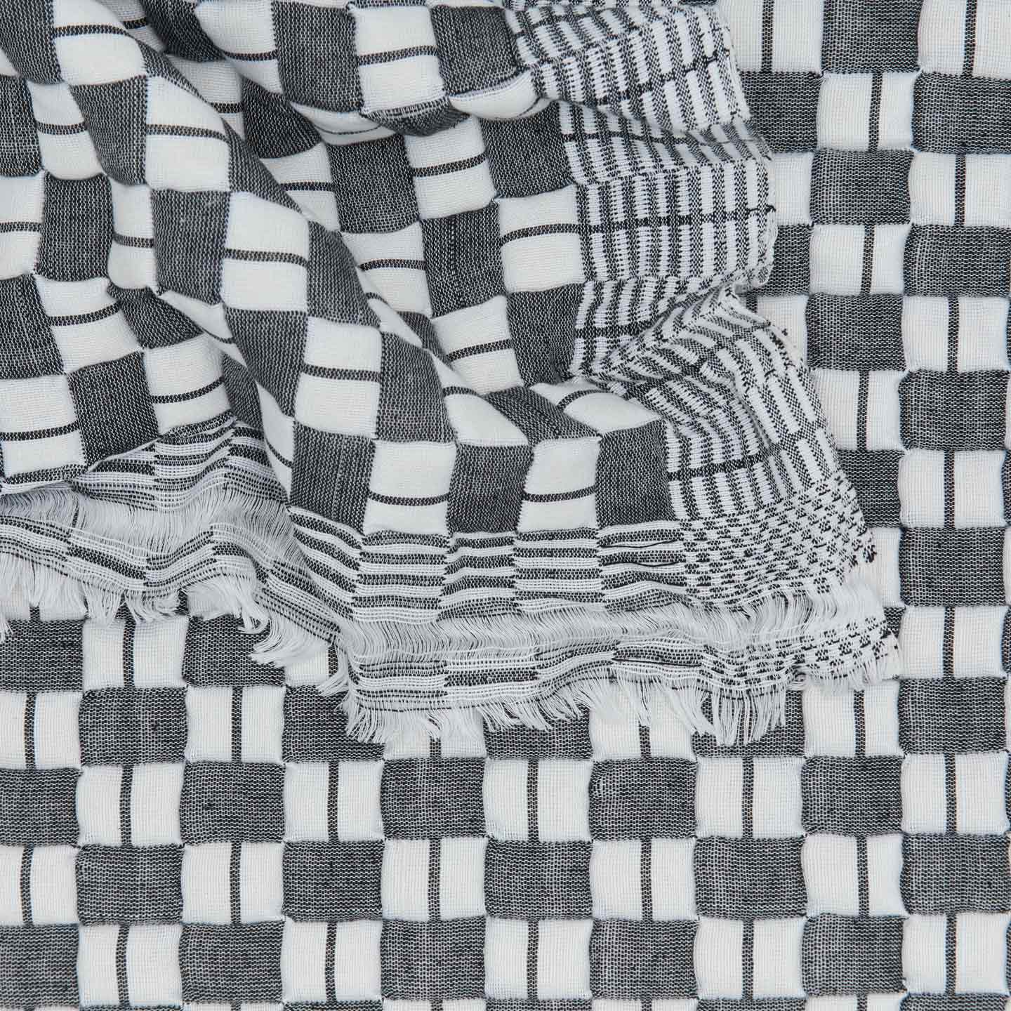 Quilted Checkered Throw - Black/White Checkered - Image 3
