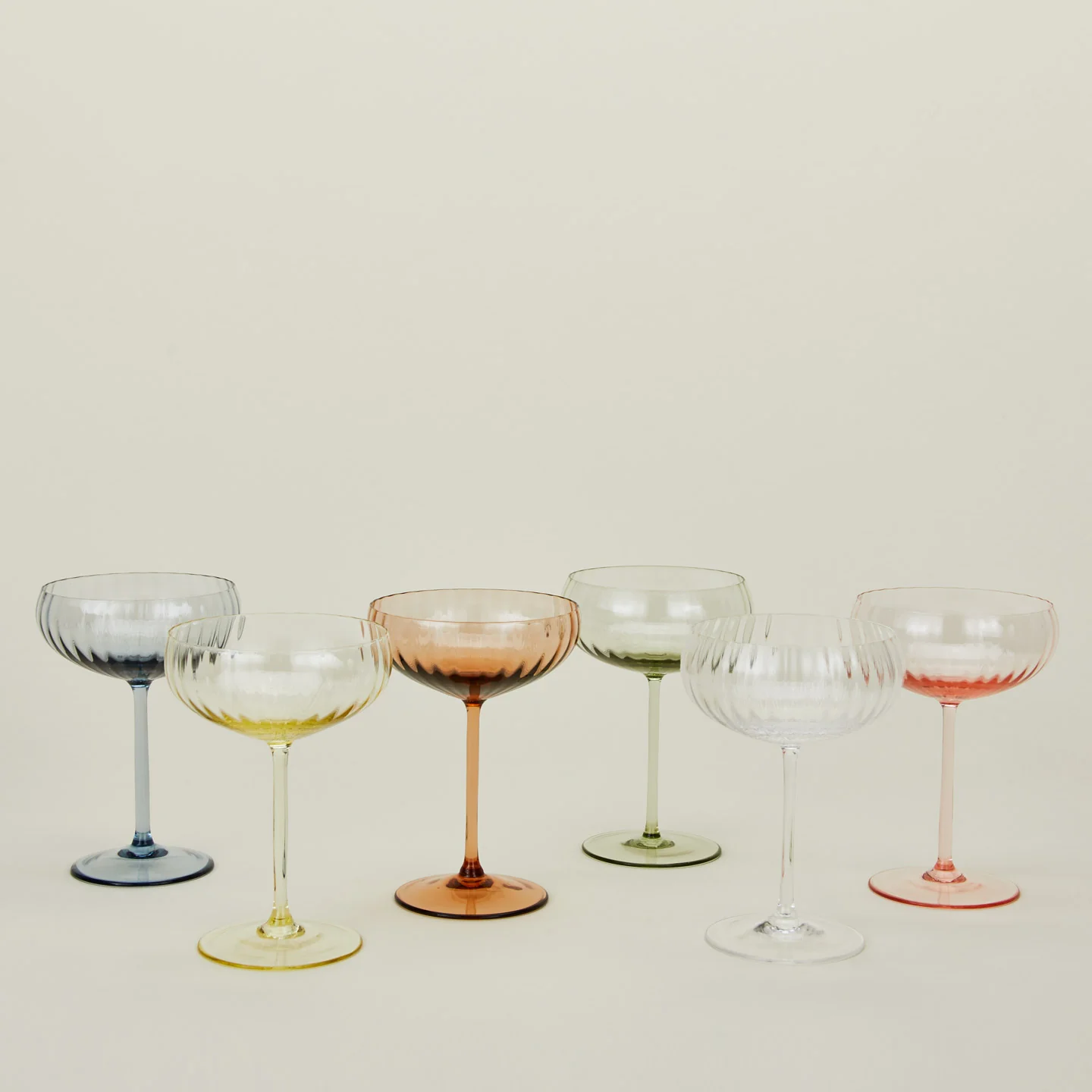 Ribbed Cocktail Coupe, Set of 2 - Clear - Image 5