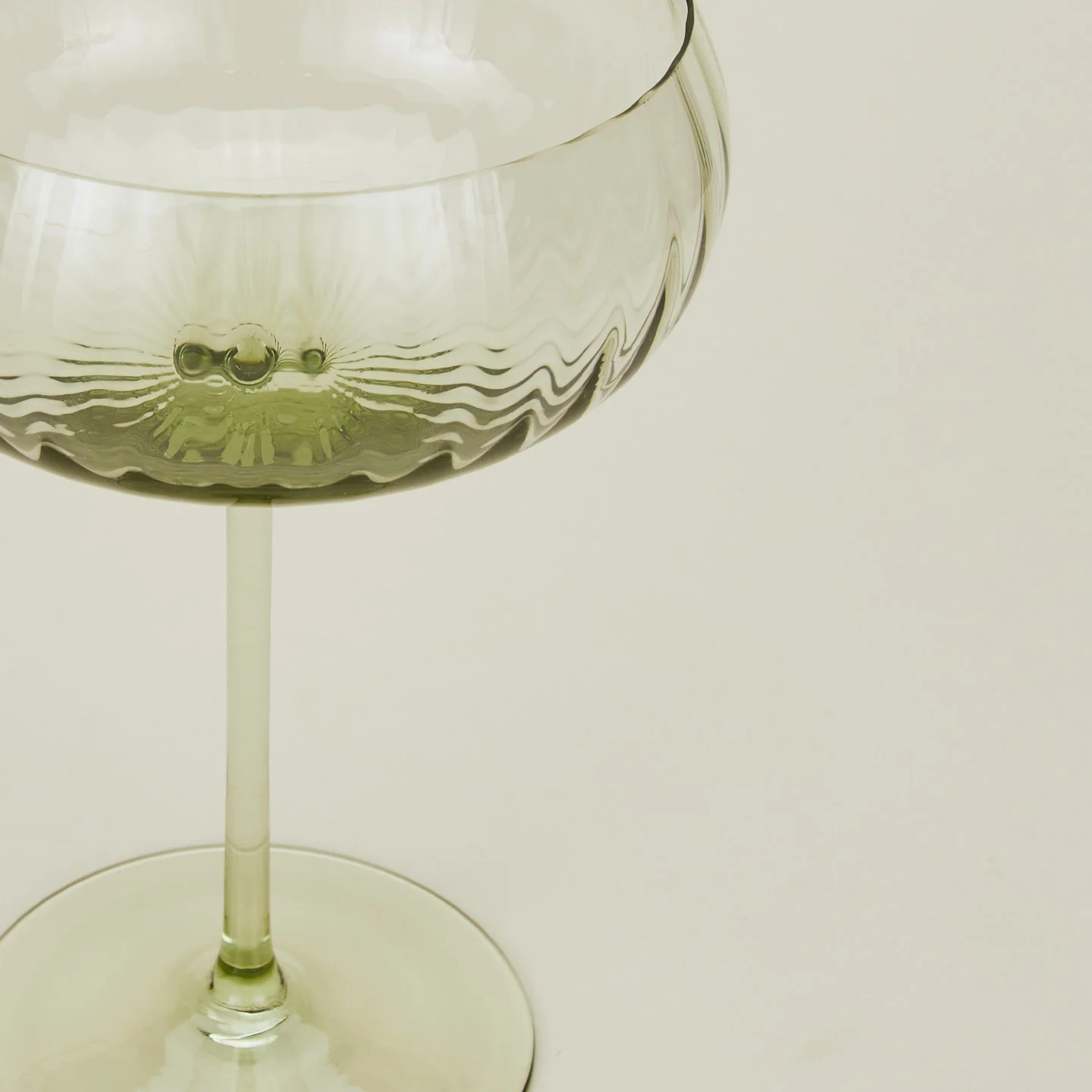 Ribbed Cocktail Coupe, Set of 2 - Olive - Image 3