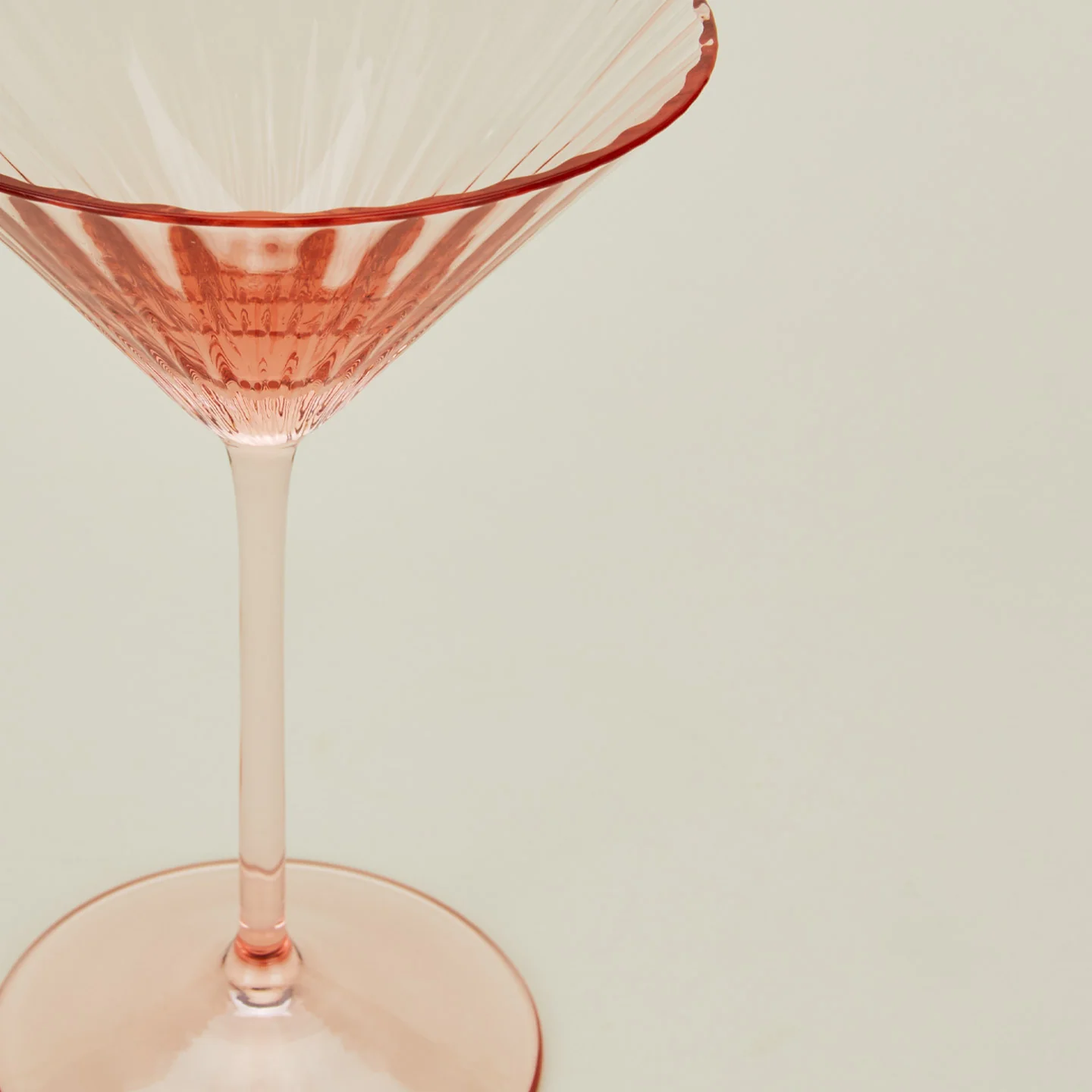 Ribbed Martini Glass, Set of 2 - Blush - Image 3