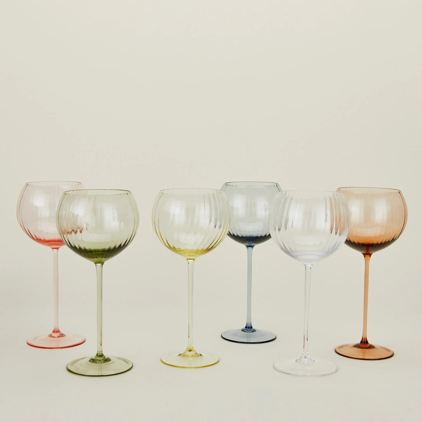 Ribbed Red Wine Glass, Set of 2 - Blush - Image 5