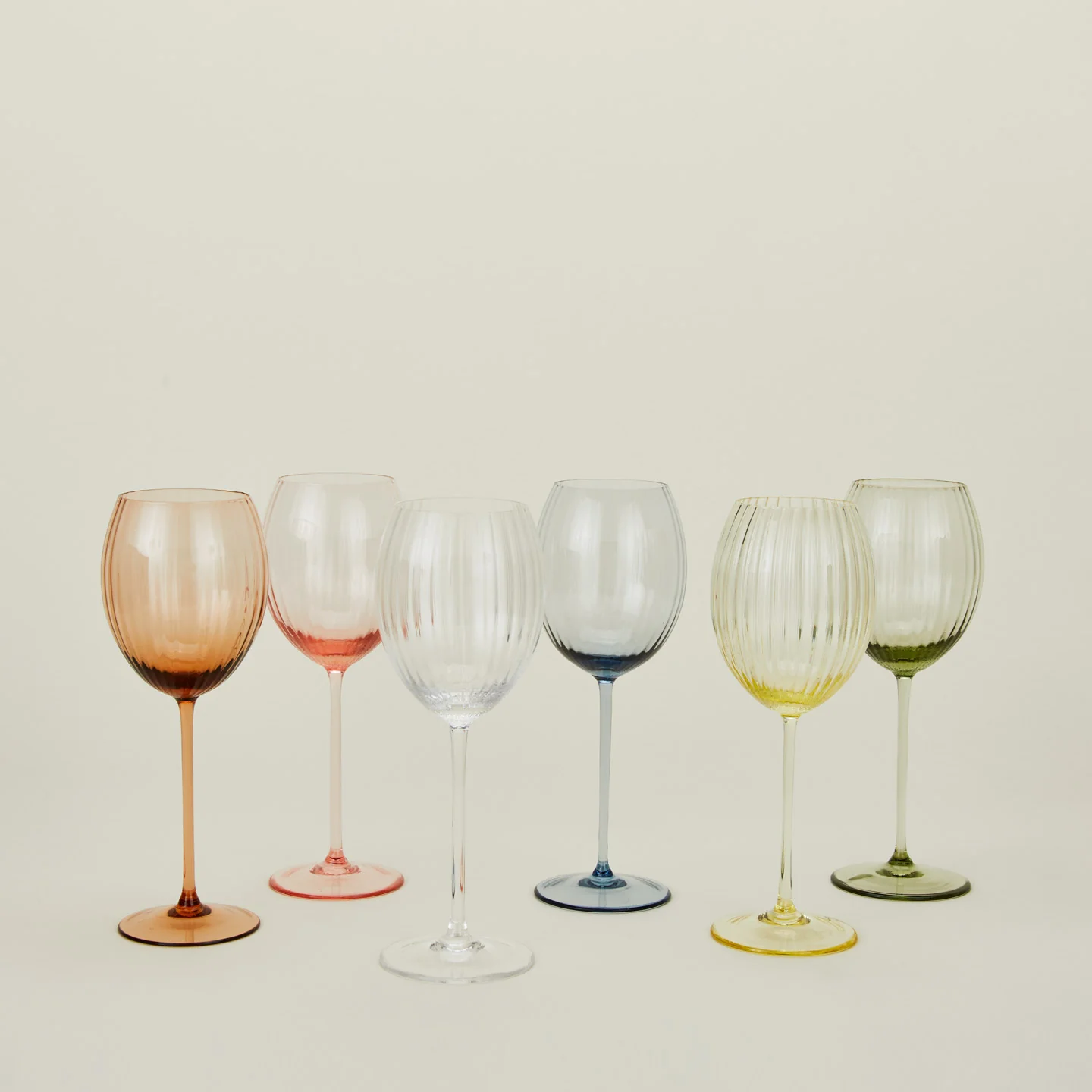 Ribbed White Wine Glass, Set of 2 - Blue - Image 5