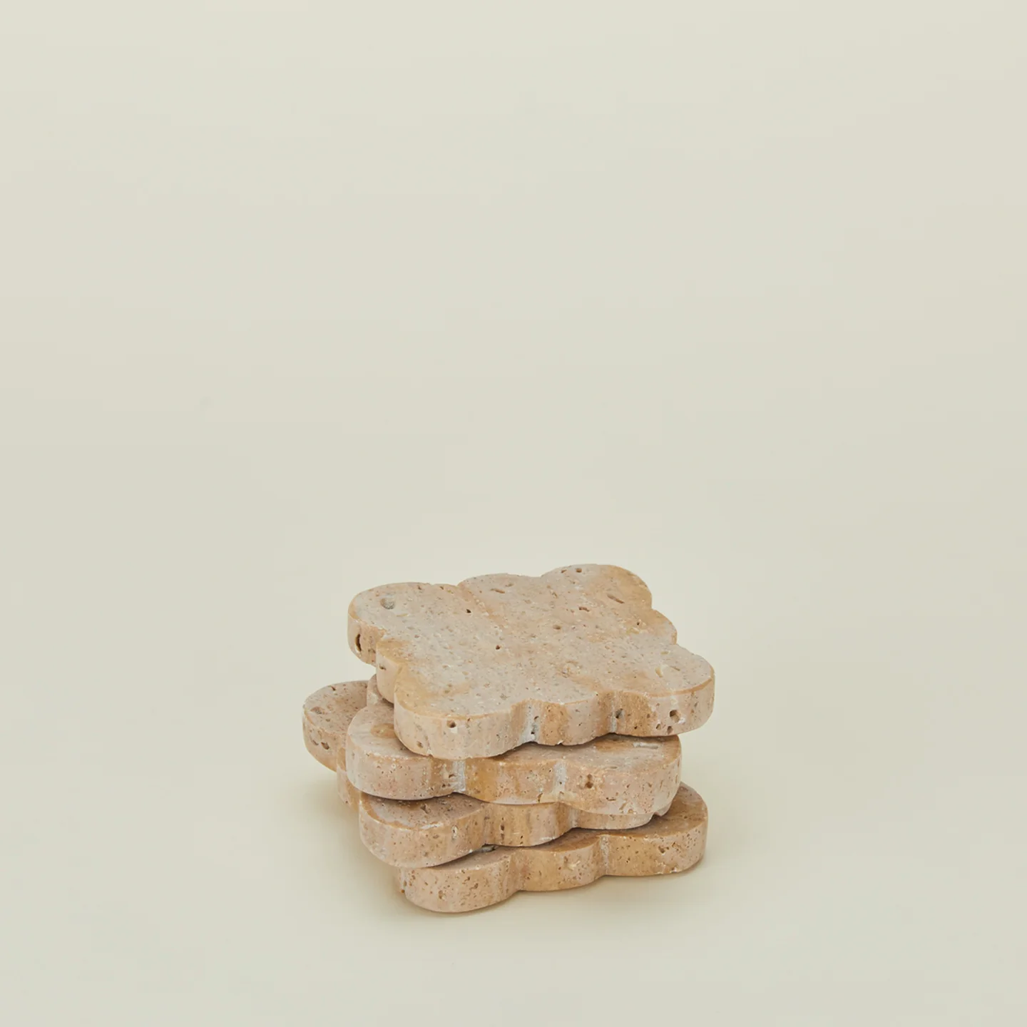 Scalloped Edge Travertine Coasters, Set of 4 - Image 4