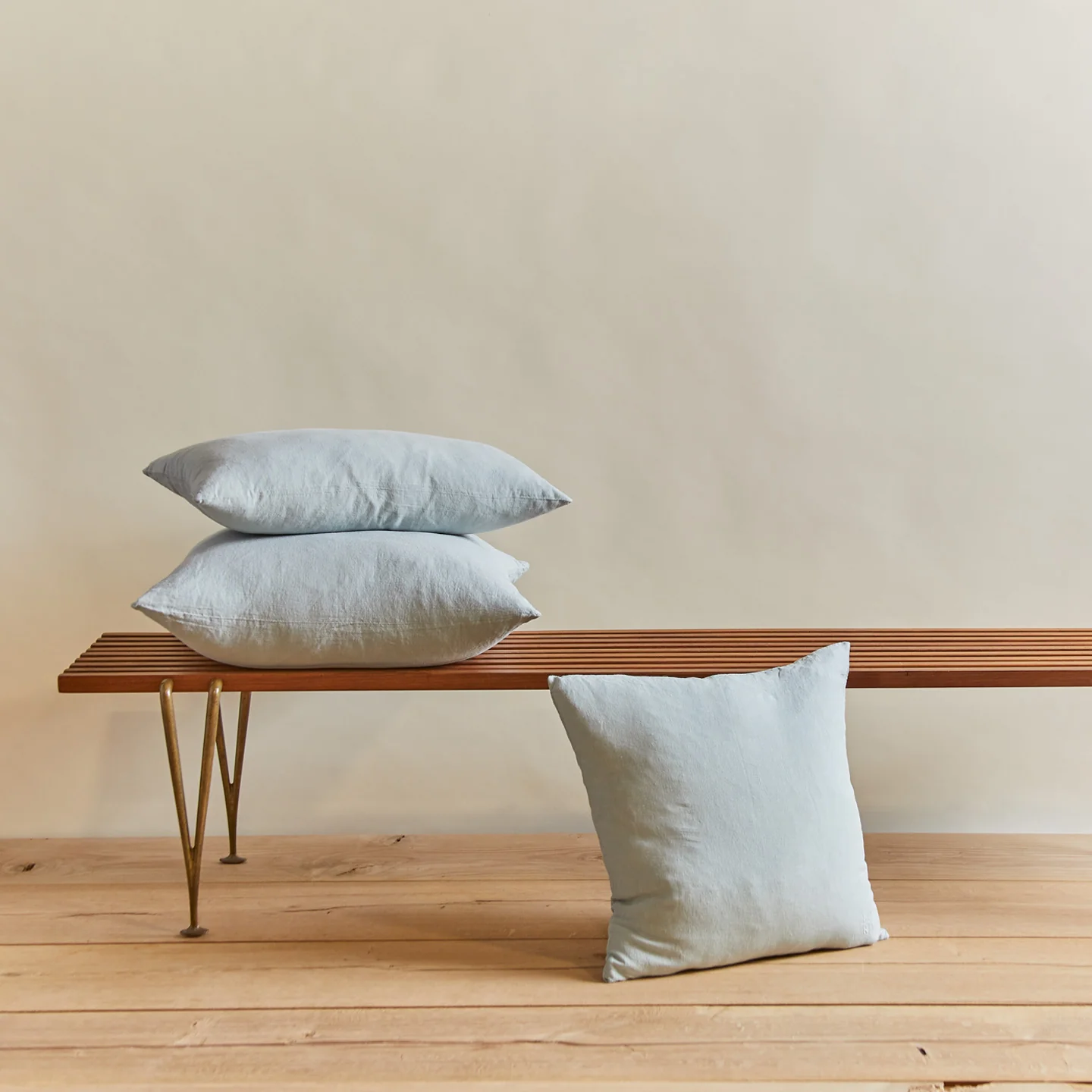 Simple Linen 22x22 Pillow - Sky - Image 5