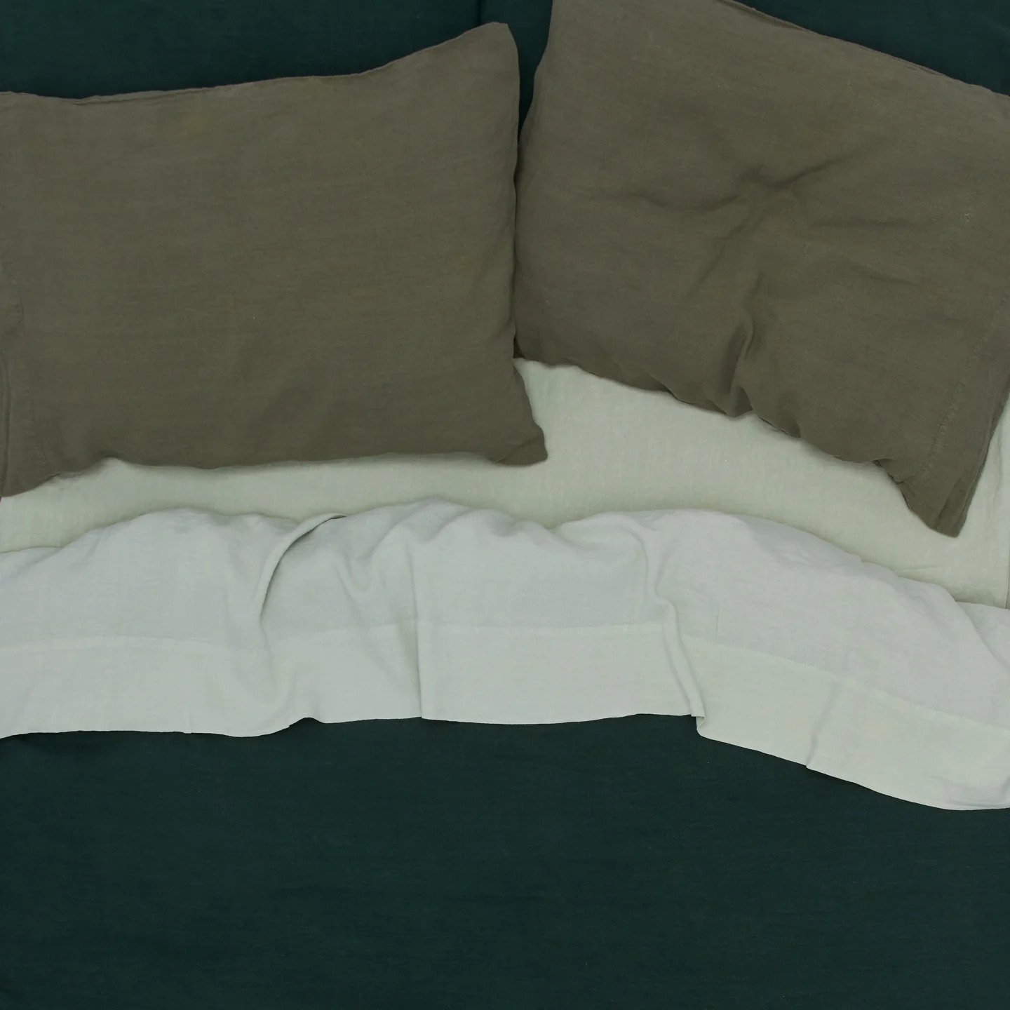 Simple Linen Duvet - Olive - Image 5