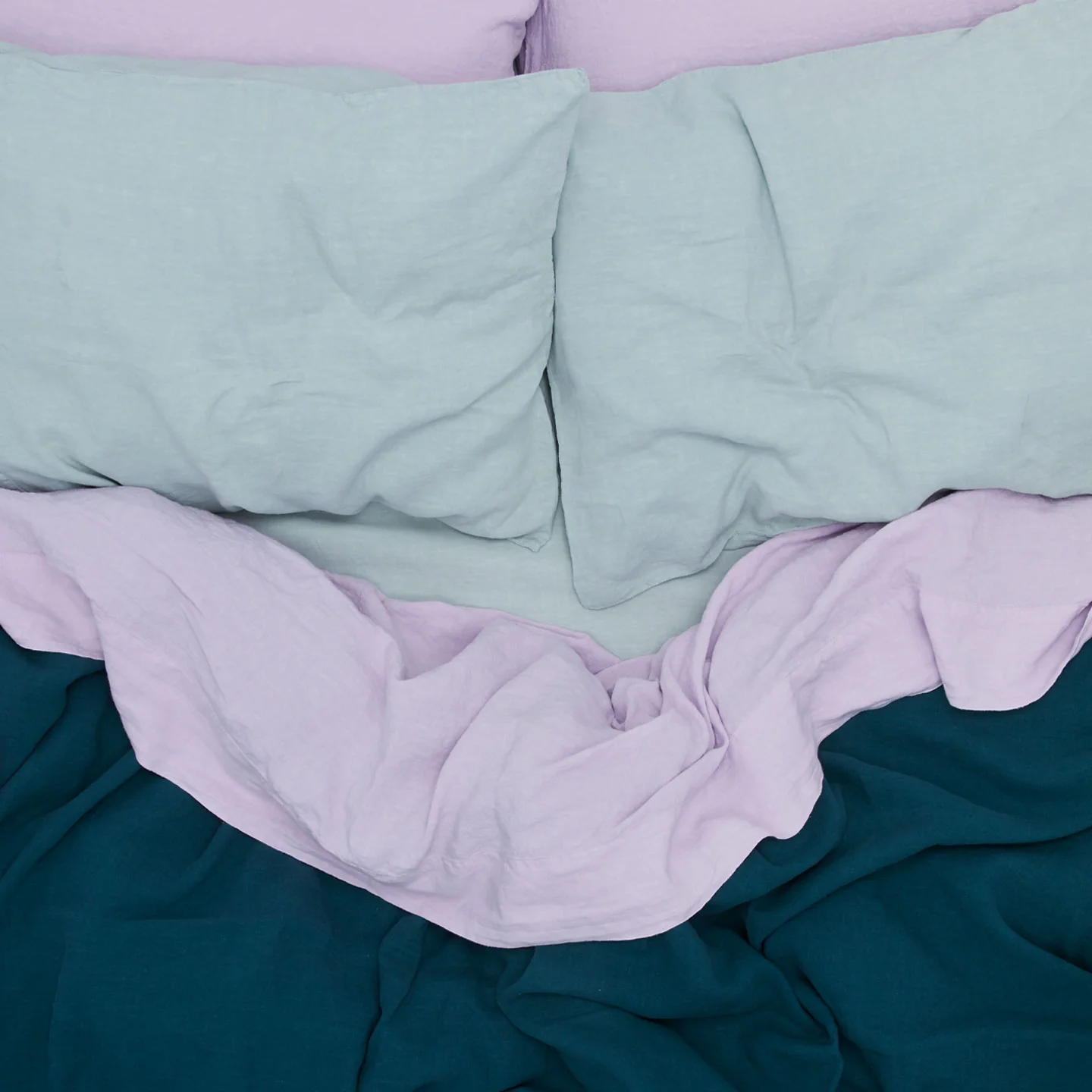 Simple Linen Duvet - Peacock - Image 4