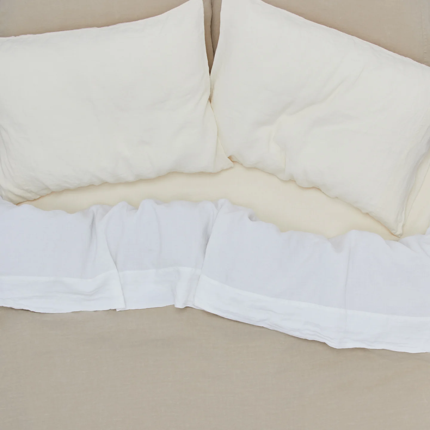 Simple Linen Fitted Sheet - Ivory - Image 5