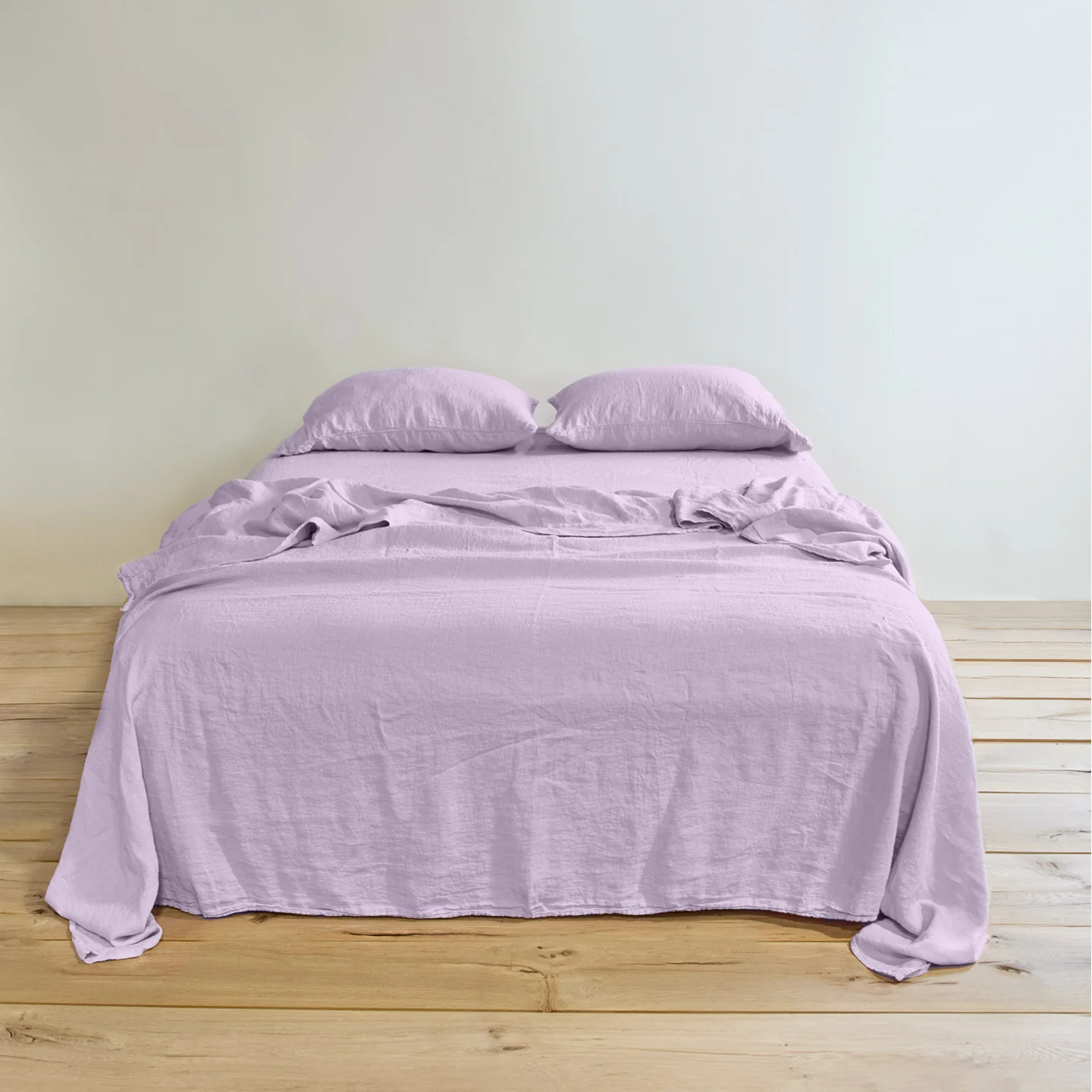 Simple Linen Fitted Sheet - Lilac - Image 2