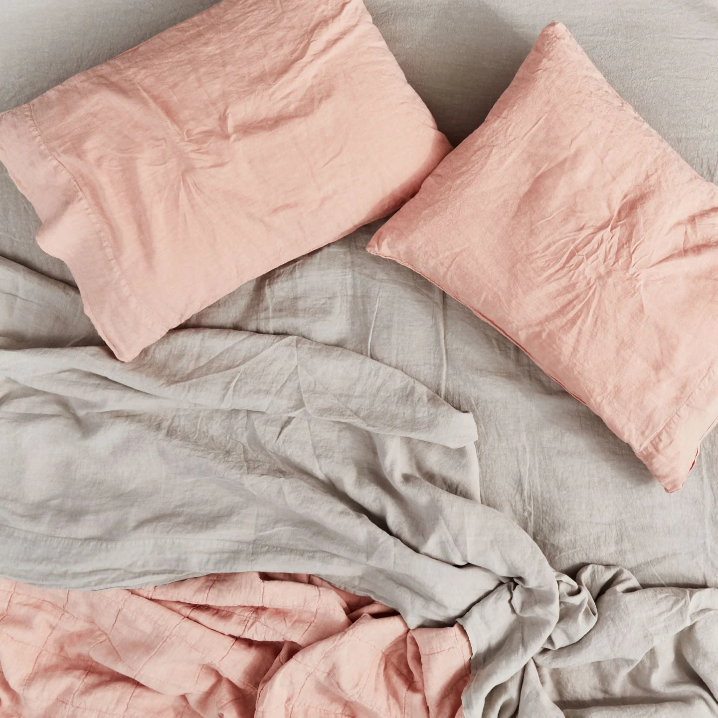 Simple Linen Pillowcases, Set of 2 - Blush - Image 4
