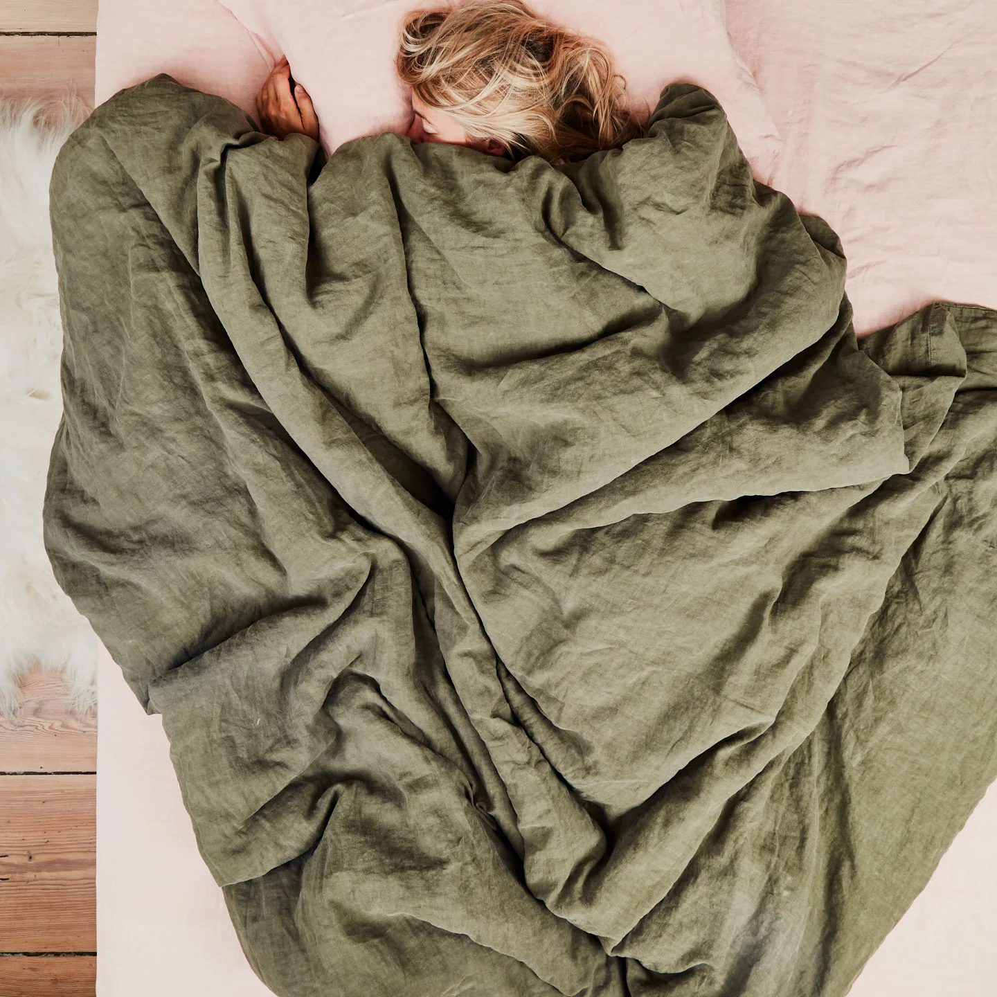 Simple Linen Pillowcases, Set of 2 - Olive - Image 4