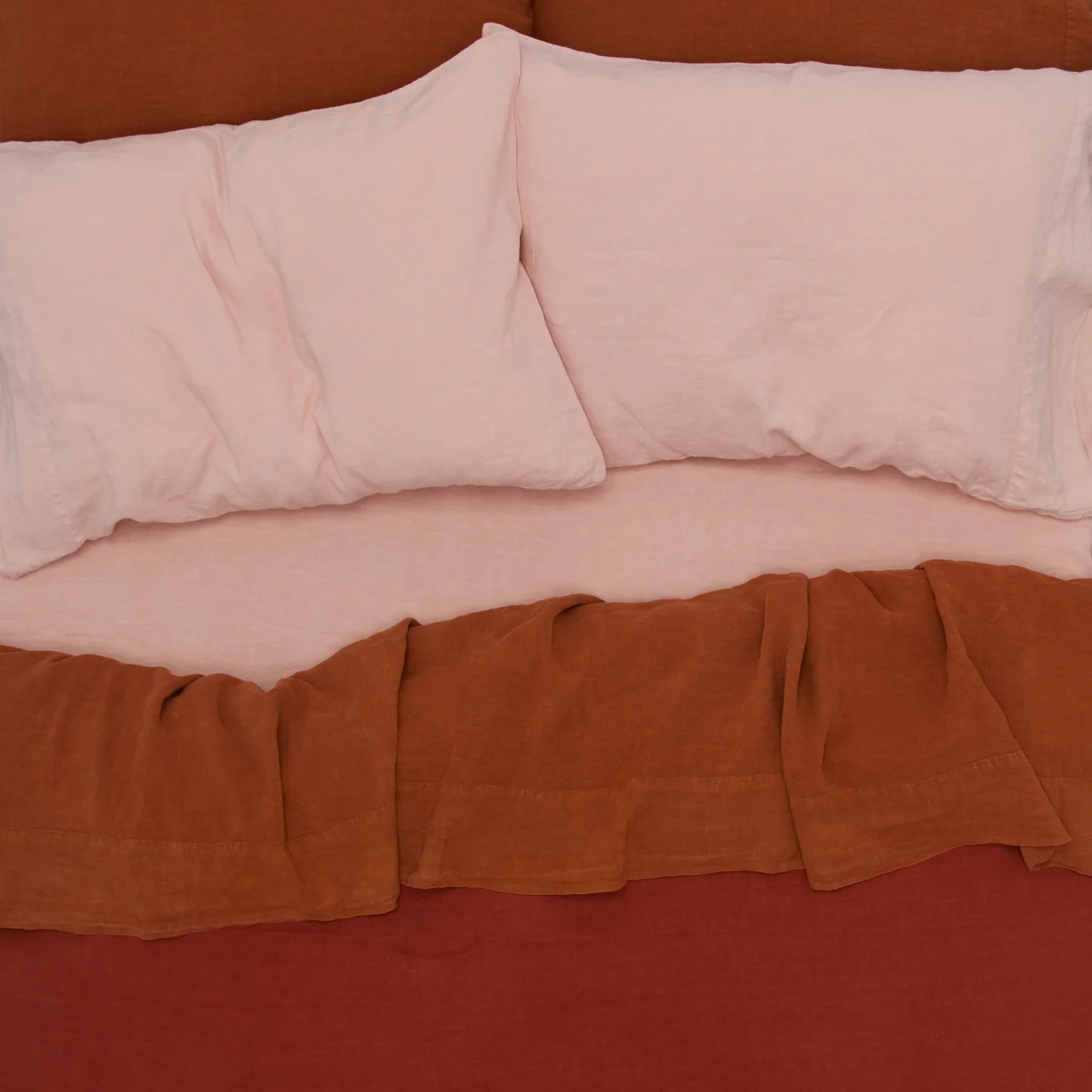Simple Linen Pillowcases, Set of 2 - Terracotta - Image 4