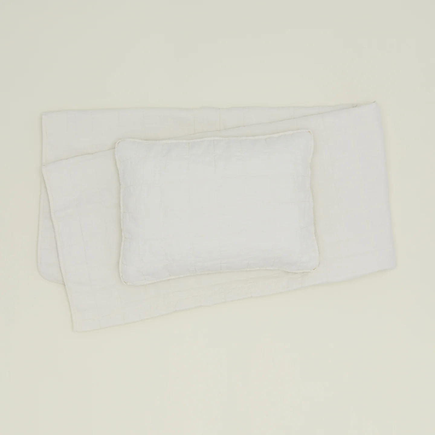 Simple Linen Quilt - Ivory - Image 4
