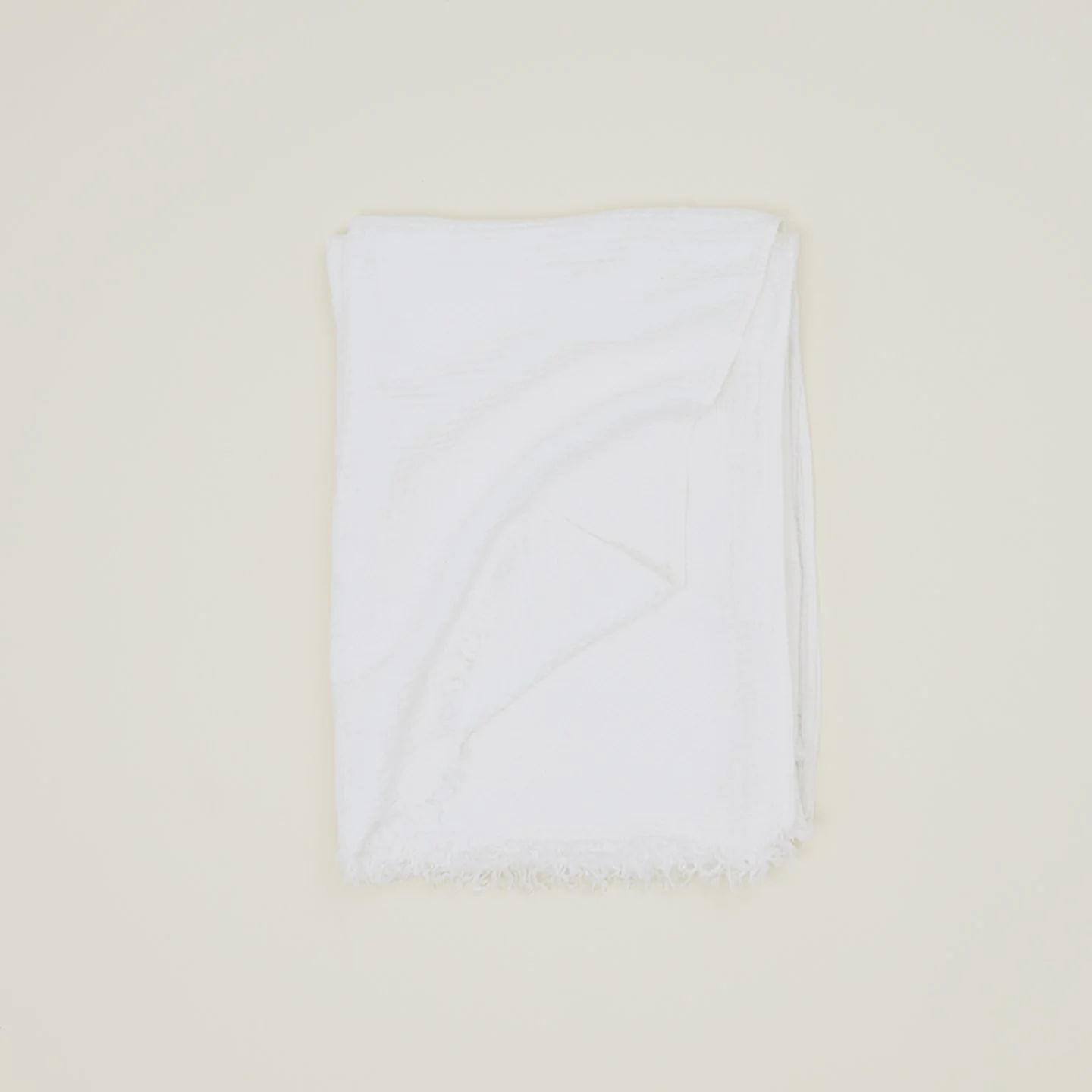 Simple Linen Throw - White