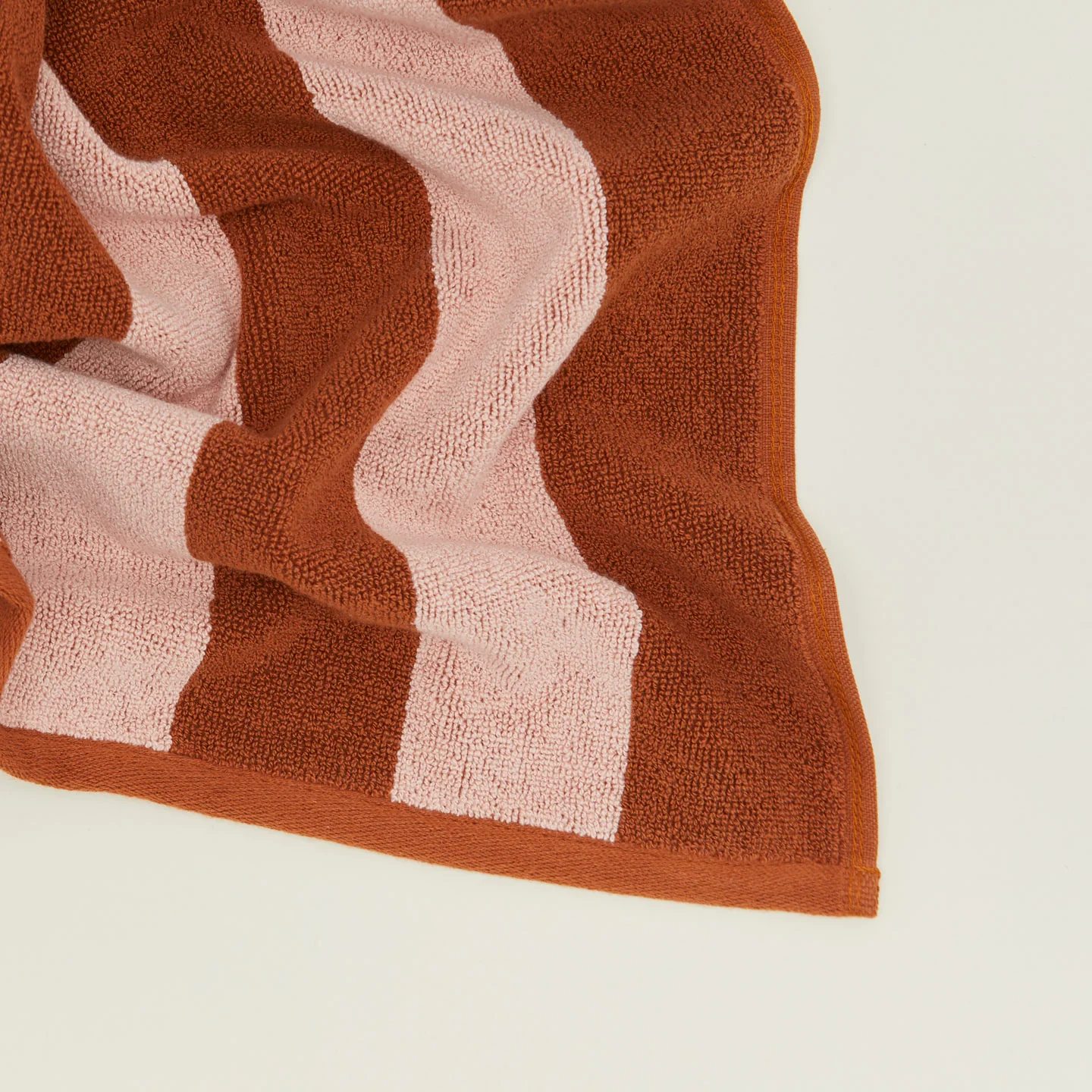 Simple Striped Terry Bath Mat - Blush/Terracotta - Image 2