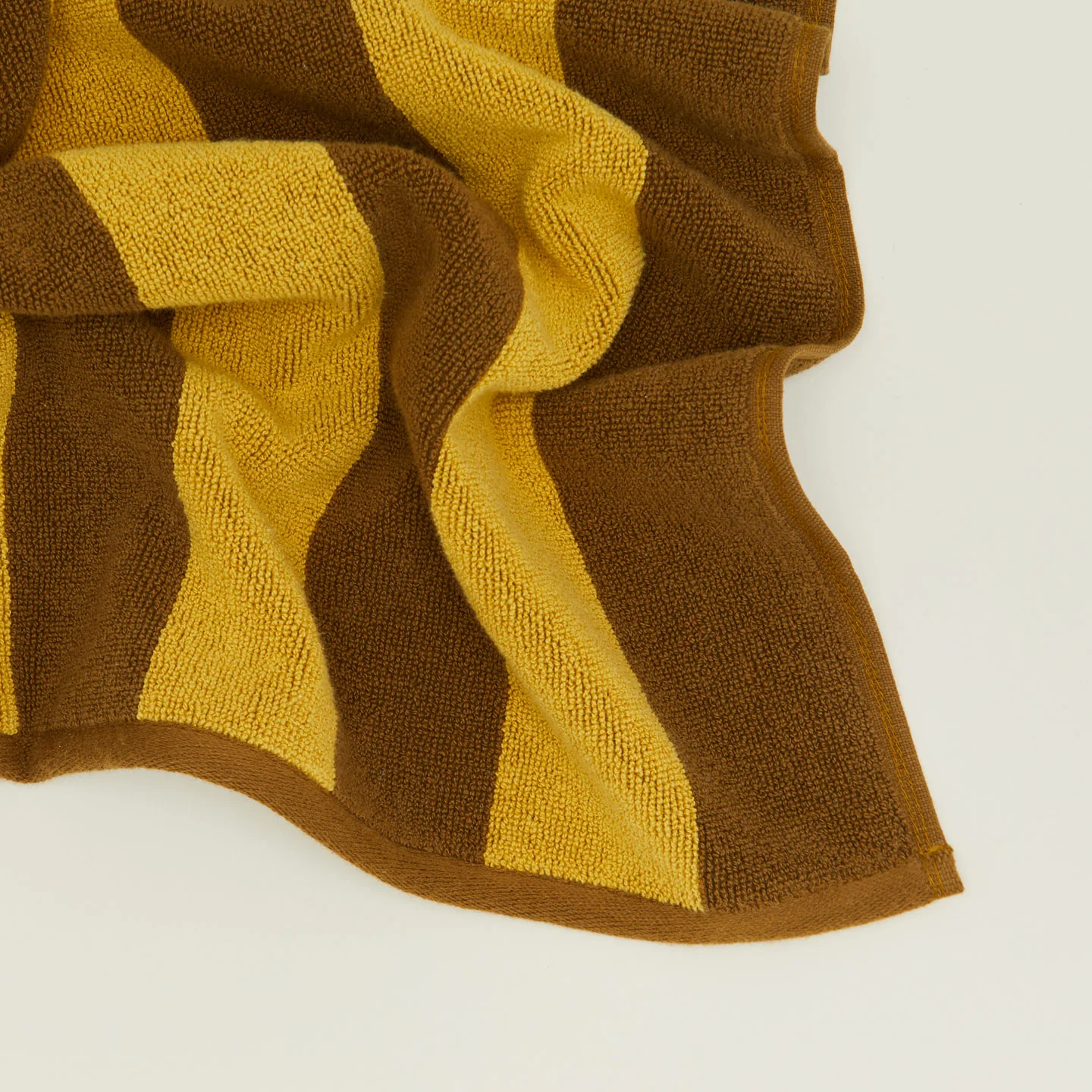 Simple Striped Terry Bath Mat - Mustard/Bronze - Image 2