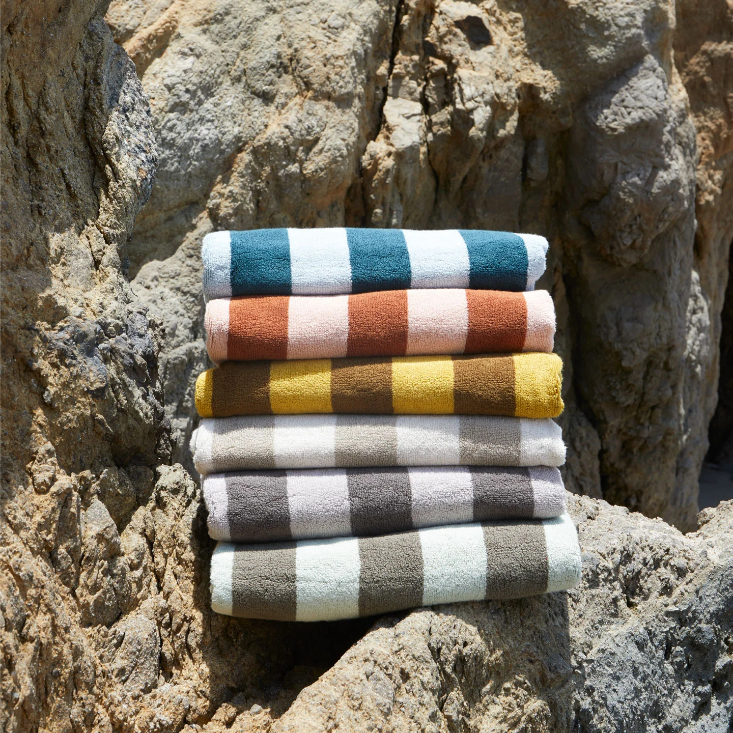 Simple Striped Terry Towel - Sky/Peacock - Image 3