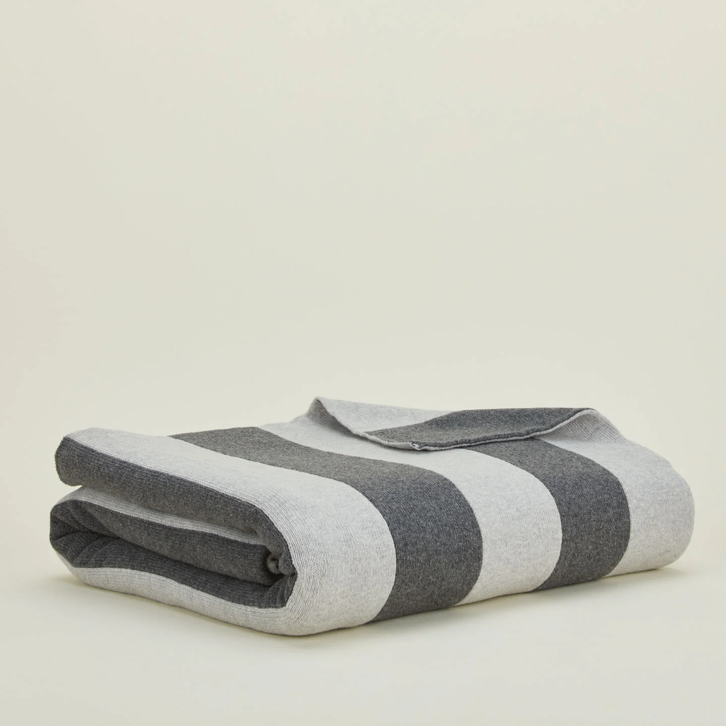 Simple Striped Throw - Light Grey/Dark Grey - Image 2