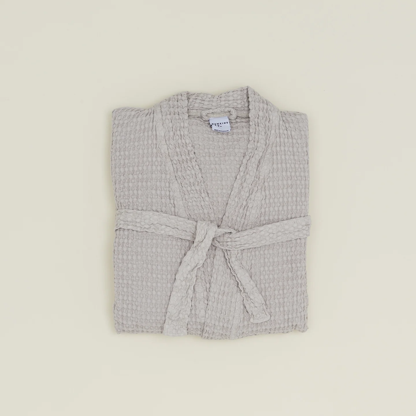 Simple Waffle Bathrobe - Light Grey