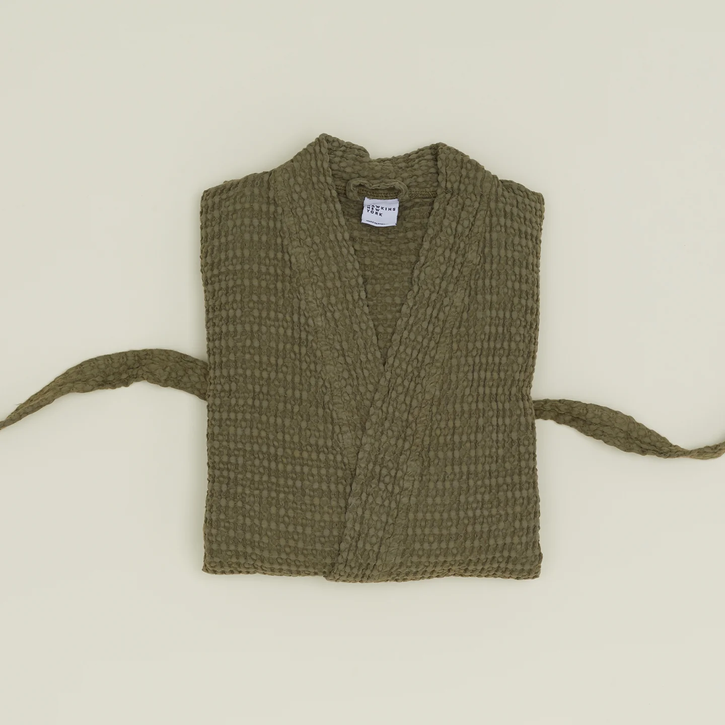 Simple Waffle Bathrobe - Olive - Image 2