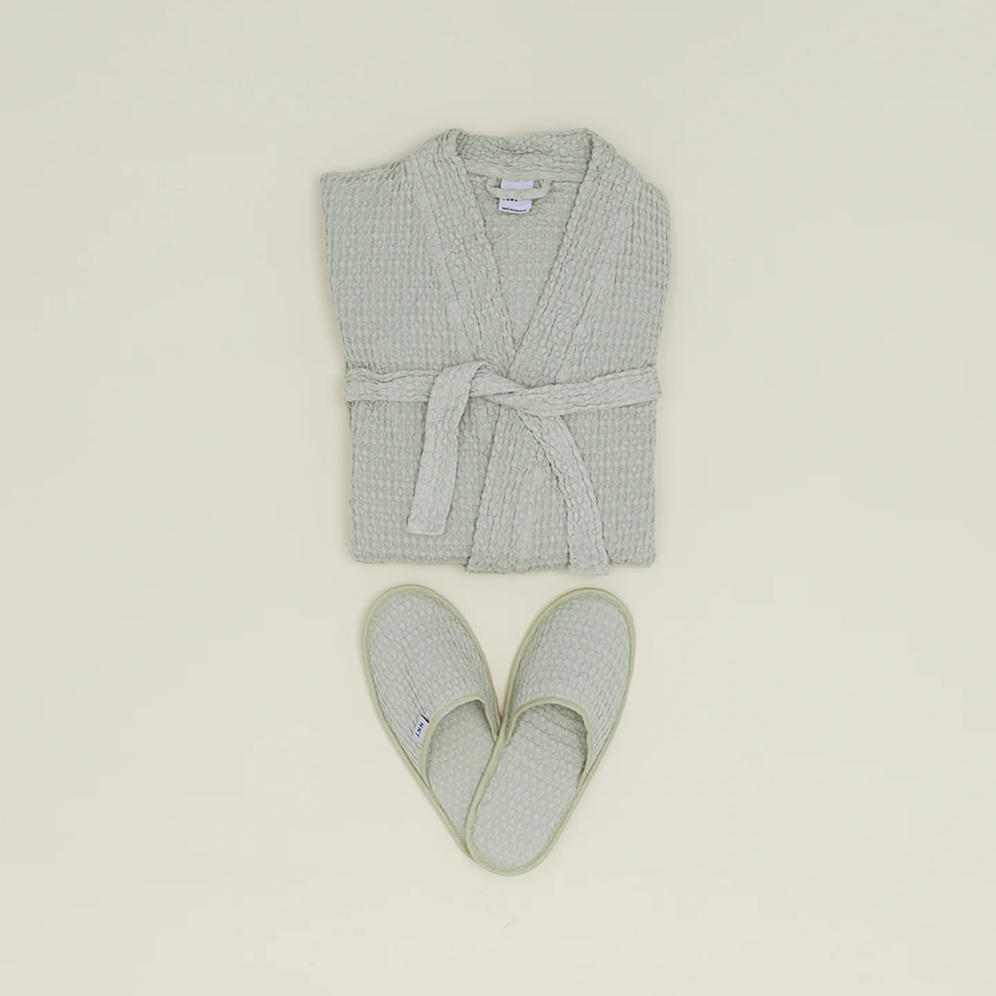 Simple Waffle Bathrobe - Sage - Image 4
