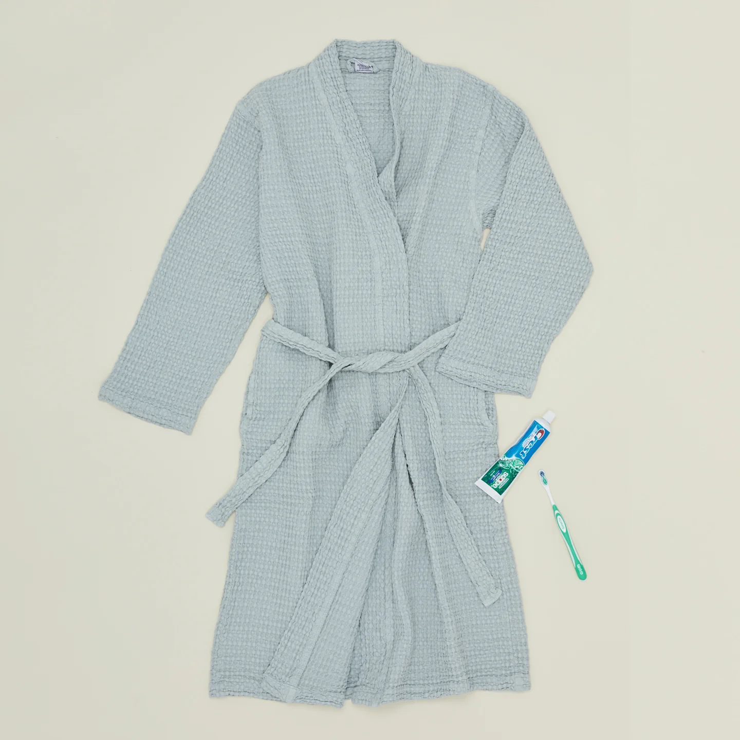 Simple Waffle Bathrobe - Sky - Image 3