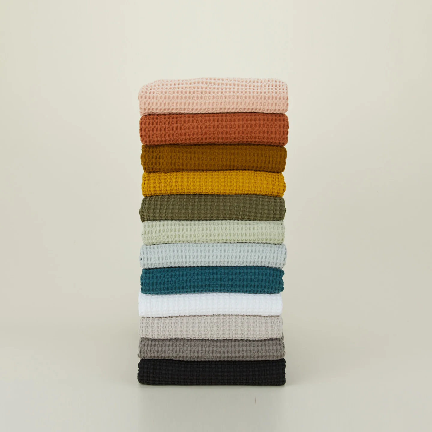 Simple Waffle Shower Curtain - Black - Image 4