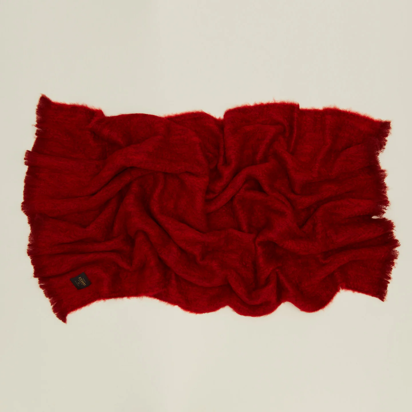 Solid Mohair Throw - Red - Image 2