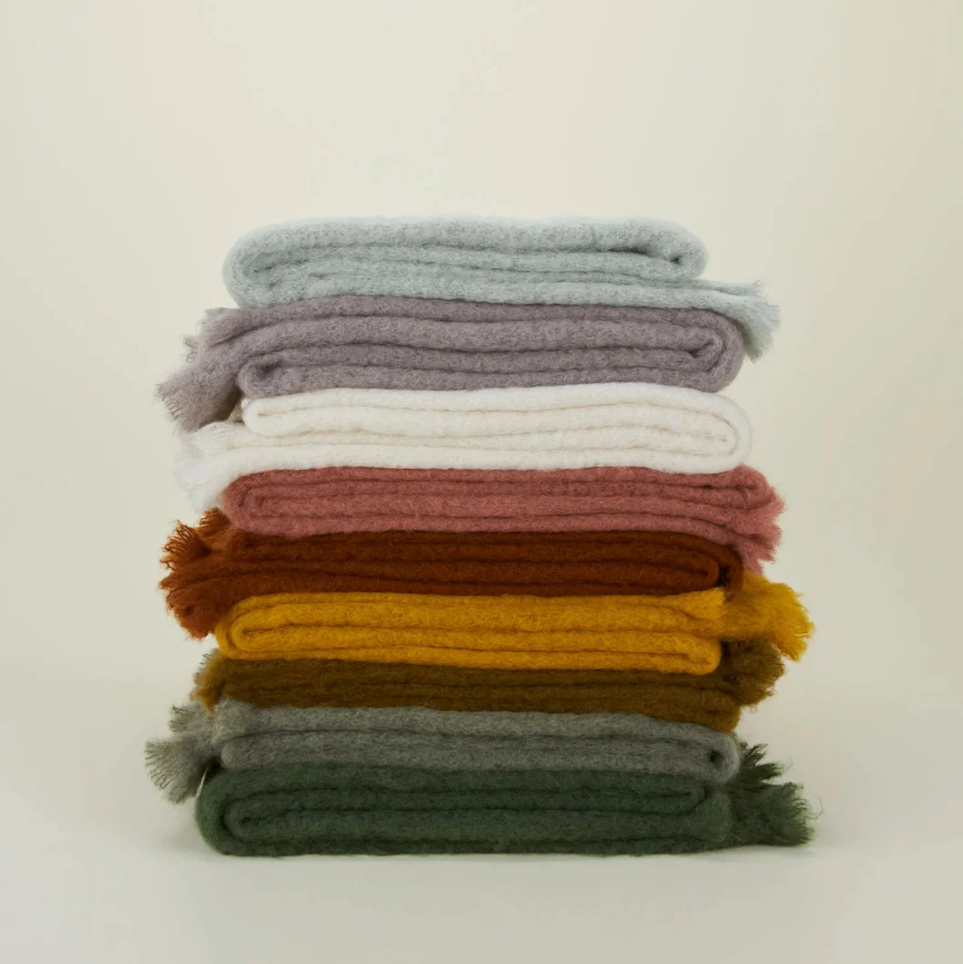 Solid Mohair Throw - Red - Image 4
